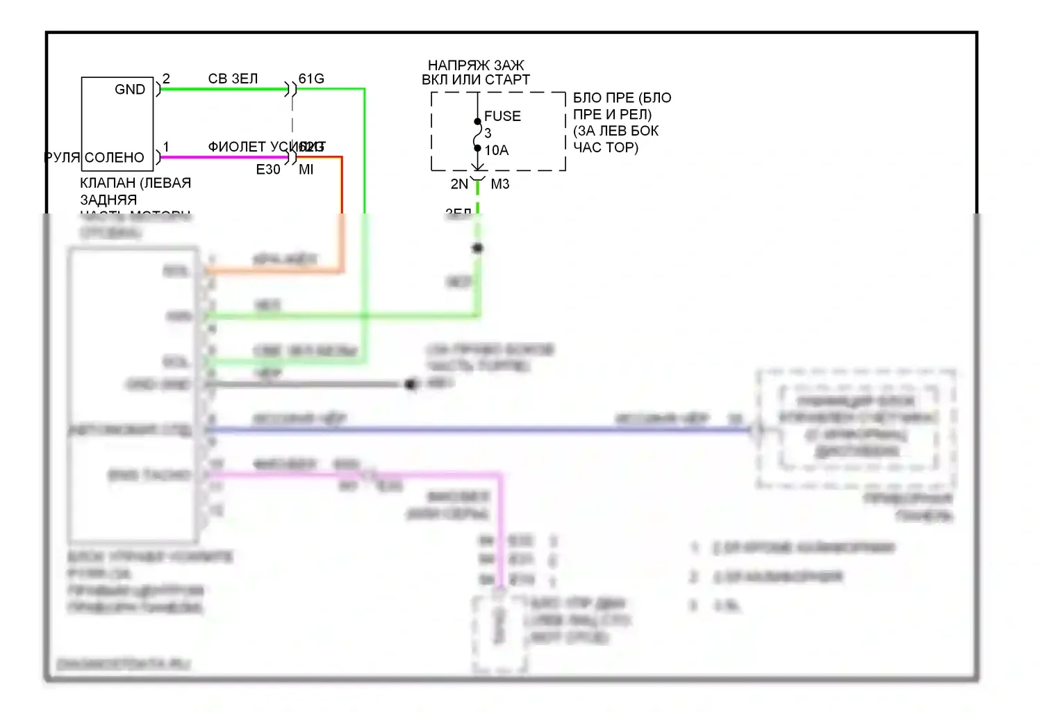 Altima Nissan L32 рестайлинг (2009-2013): Электросхема электроусилителя руля, кроме гибридного 