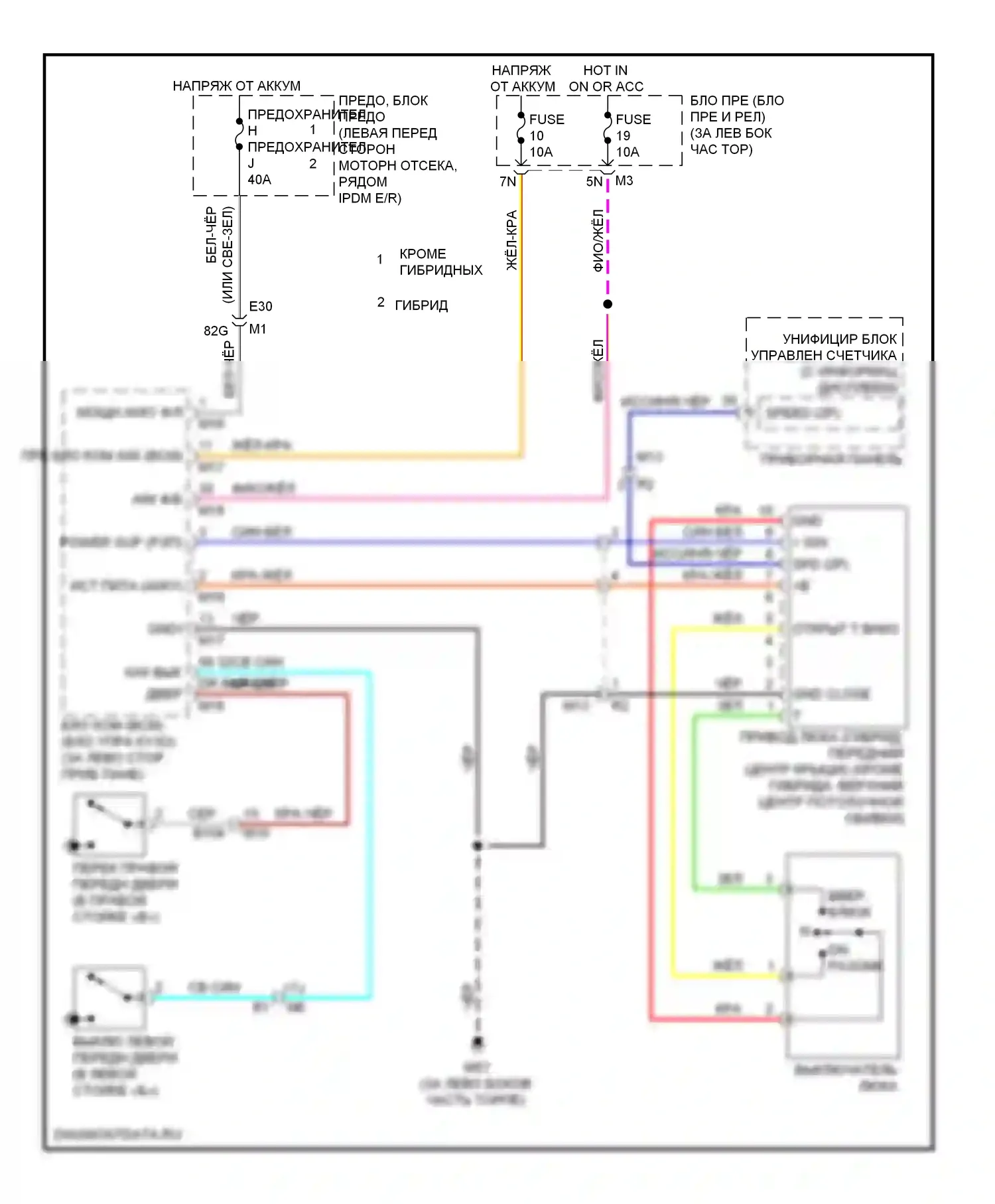 Altima Nissan L32 рестайлинг (2009-2013): Электросхема складной крыши/люка 
