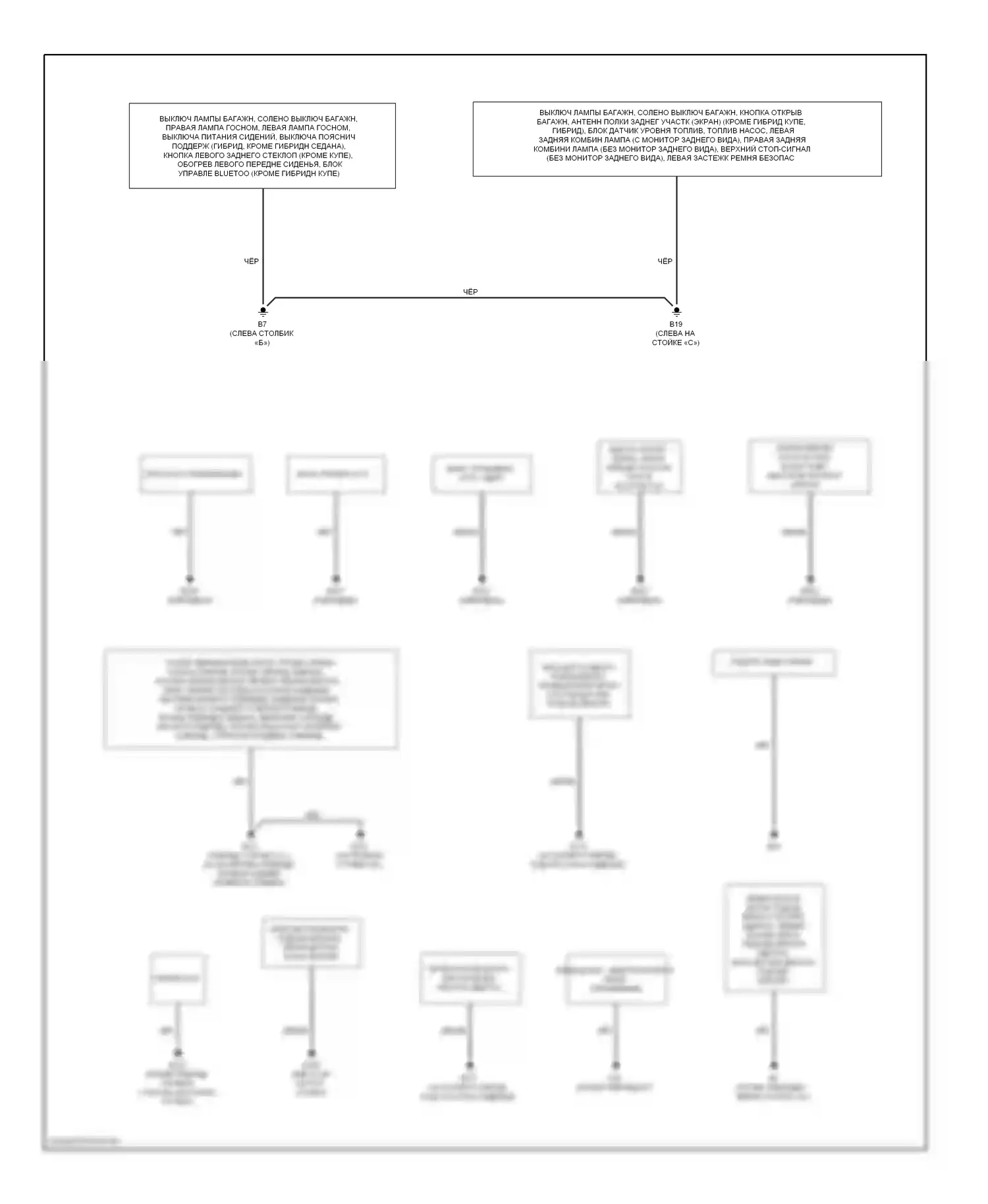 Altima Nissan L32 рестайлинг (2009-2013): Электросхема разводки массы (2 из 2) 