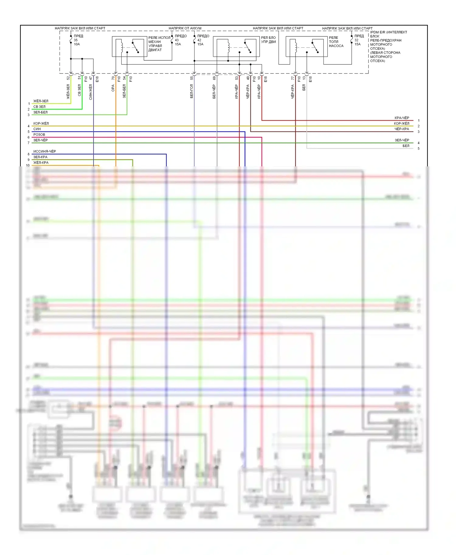 Altima Nissan L32 (2006-2009): Электросхема двигателя 2.5l, кроме калифорнии (2 из 4) 
