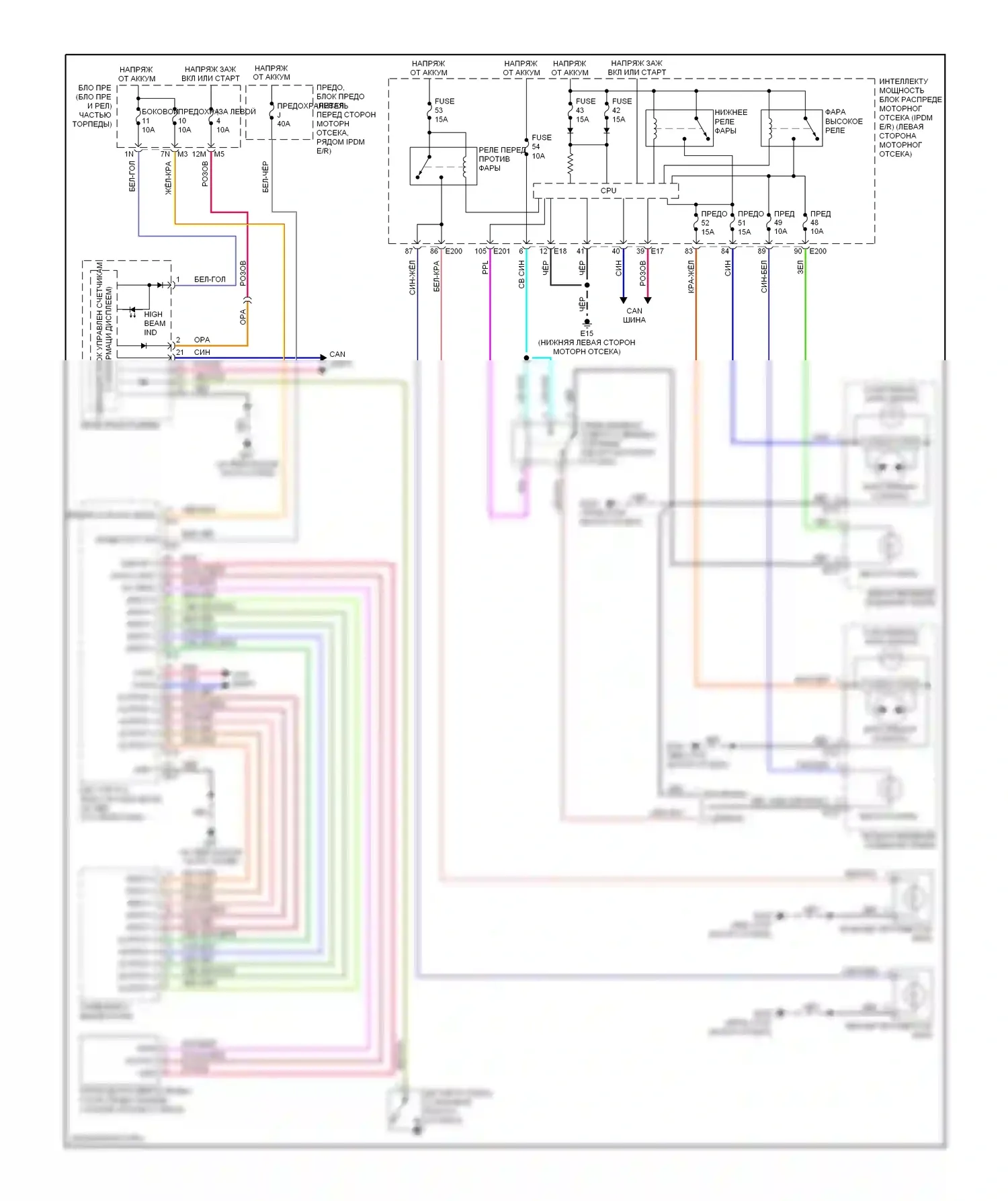 Altima Nissan L32 (2006-2009): Электросхема фар 