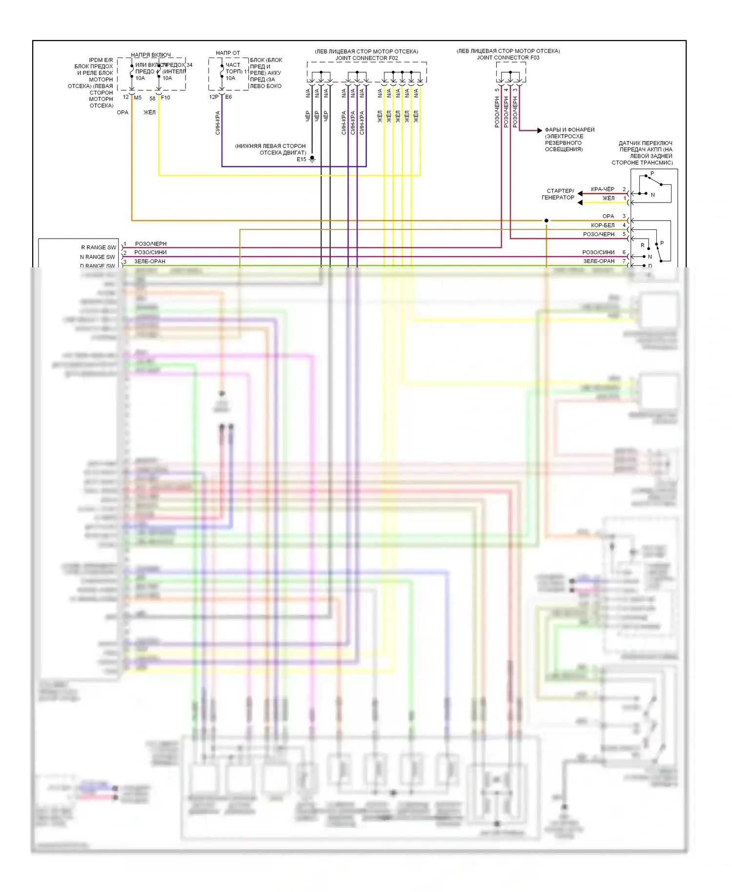 Altima Nissan L32 (2006-2009): 2.5l, электросхема автоматической коробки передач 