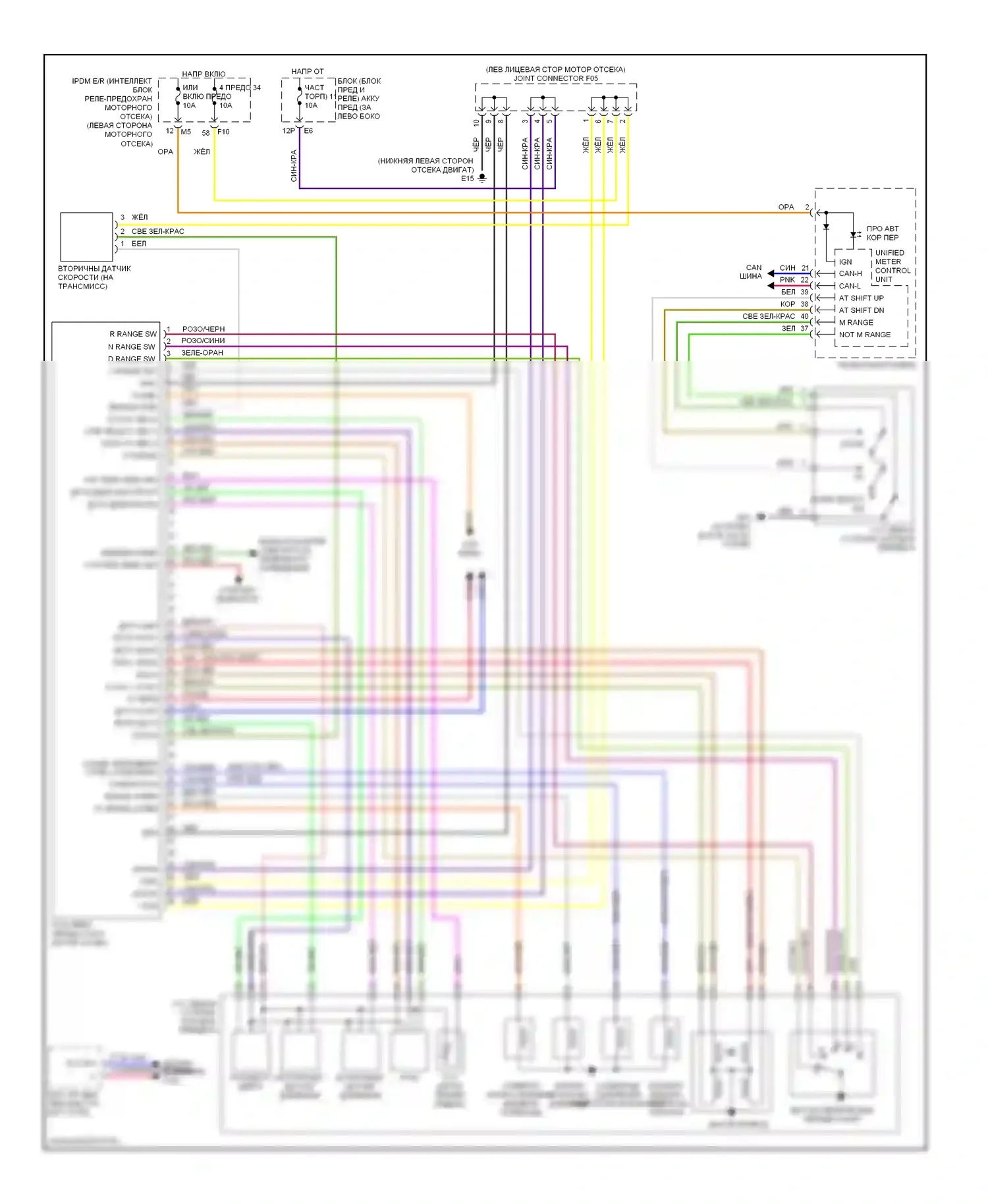 Altima Nissan L32 (2006-2009): 3.5l, электросхема автоматической коробки передач 