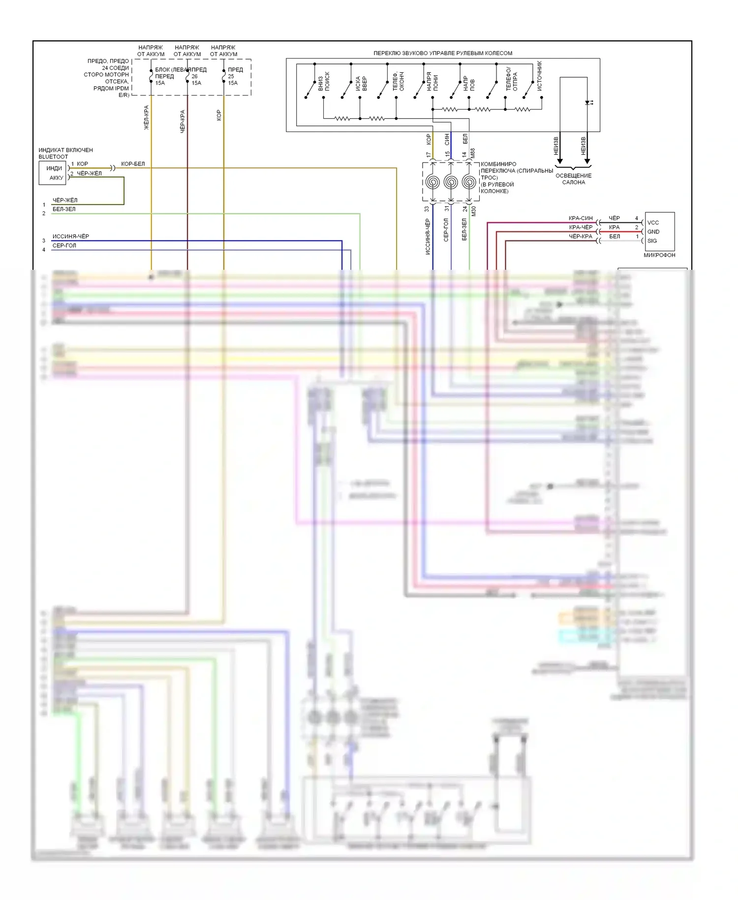 Altima Nissan L32 (2006-2009): Электросхема магнитолы, bose без навигации (2 из 2) 