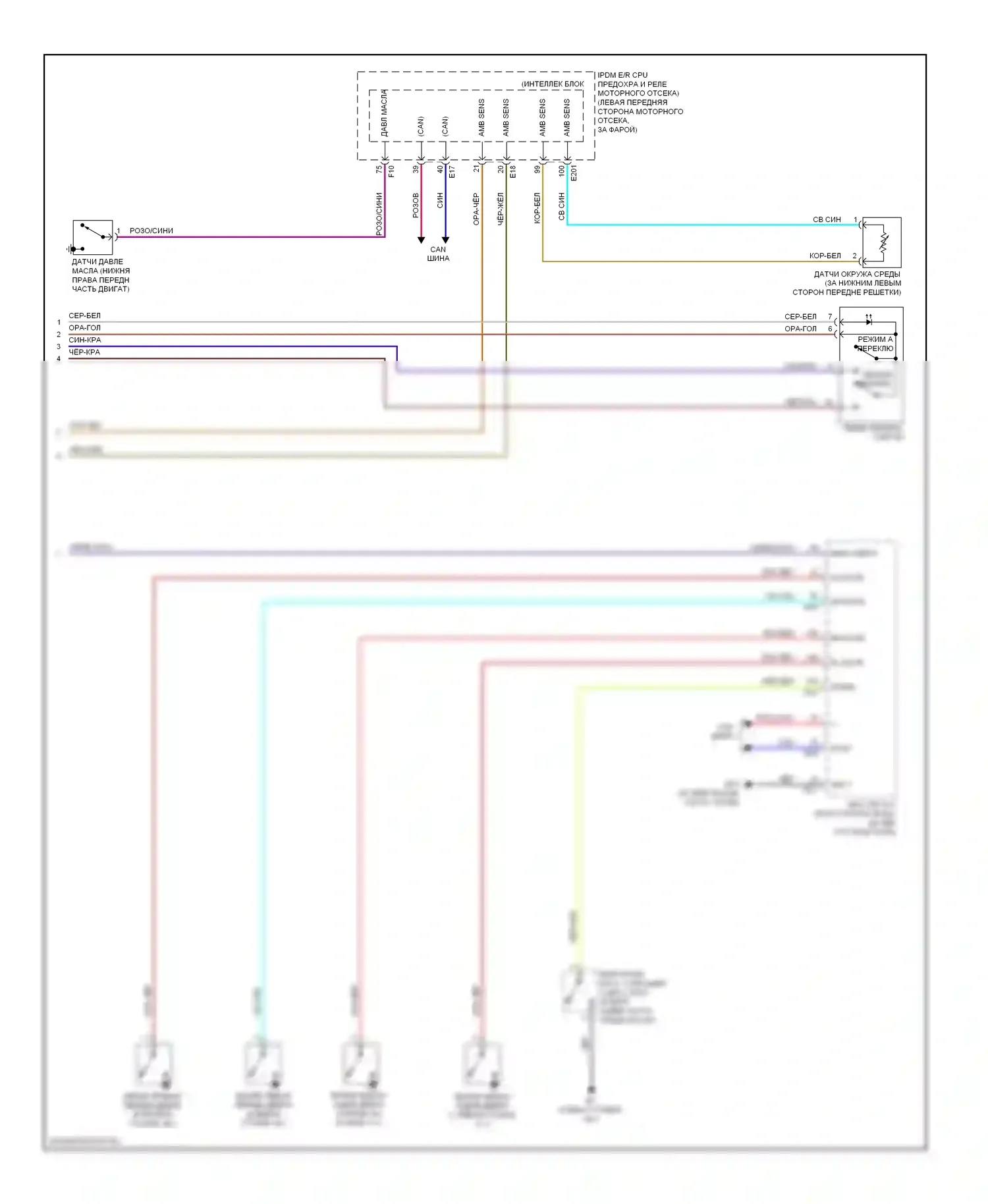 Altima Nissan L32 (2006-2009): Электросхема приборной панели (2 из 2) 