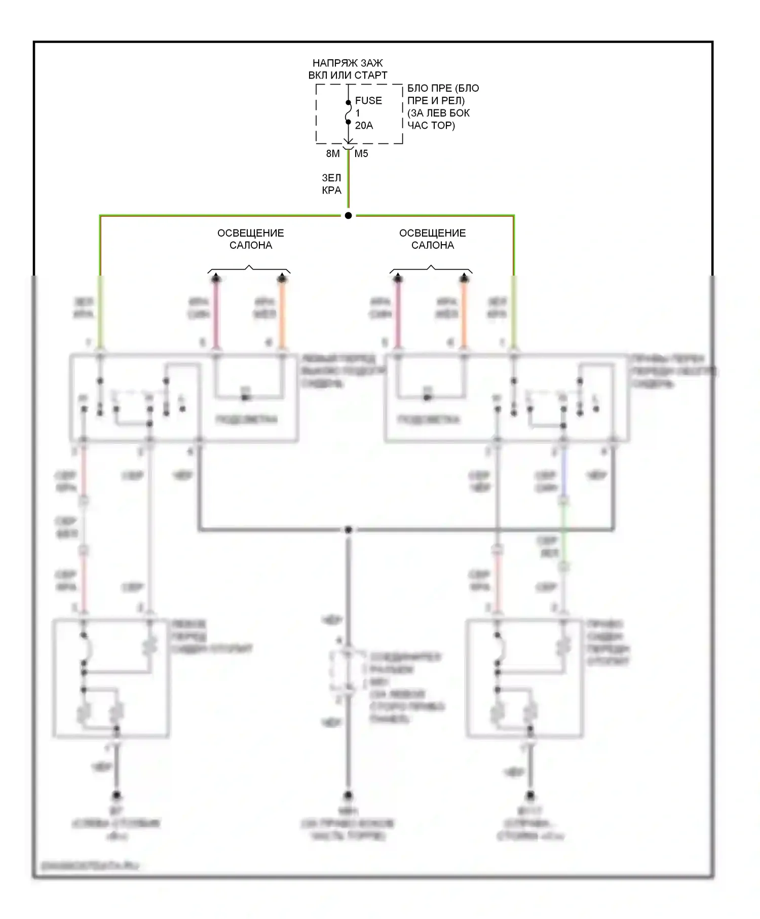 Altima Nissan L32 (2006-2009): Электросхема обогреваемых сидений 
