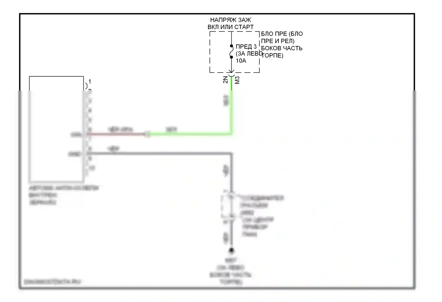 Altima Nissan L32 (2006-2009): Auto анти-ослепляя внутри зеркальной электросхемы проводки 