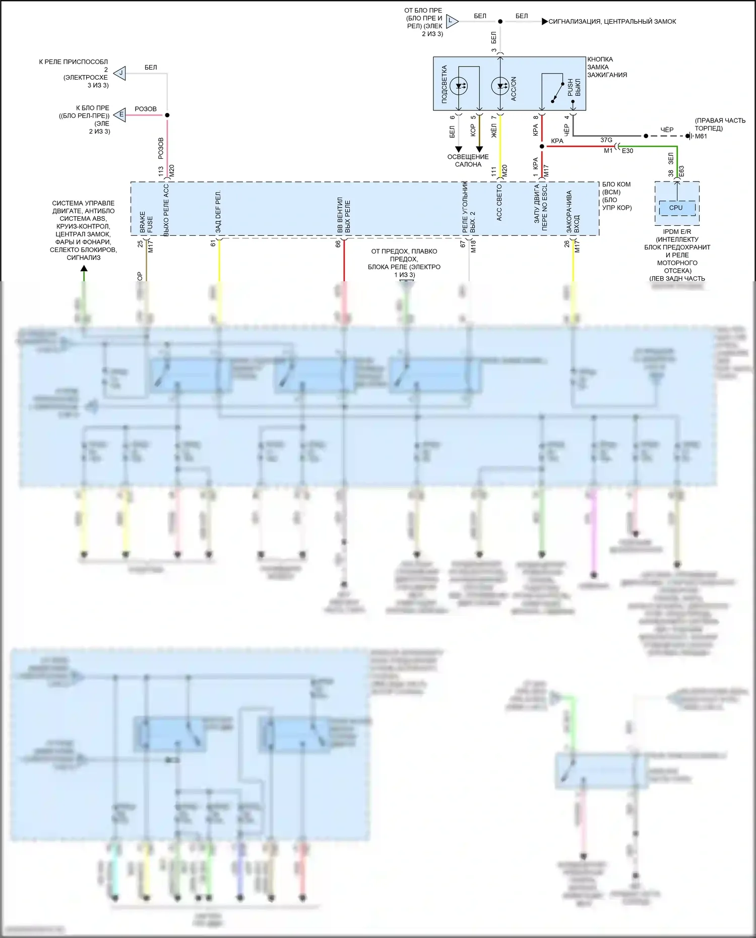 Altima Nissan L33 рестайлинг (2015-2018): Электросхема блока предохранителей реле (3 из 3) 
