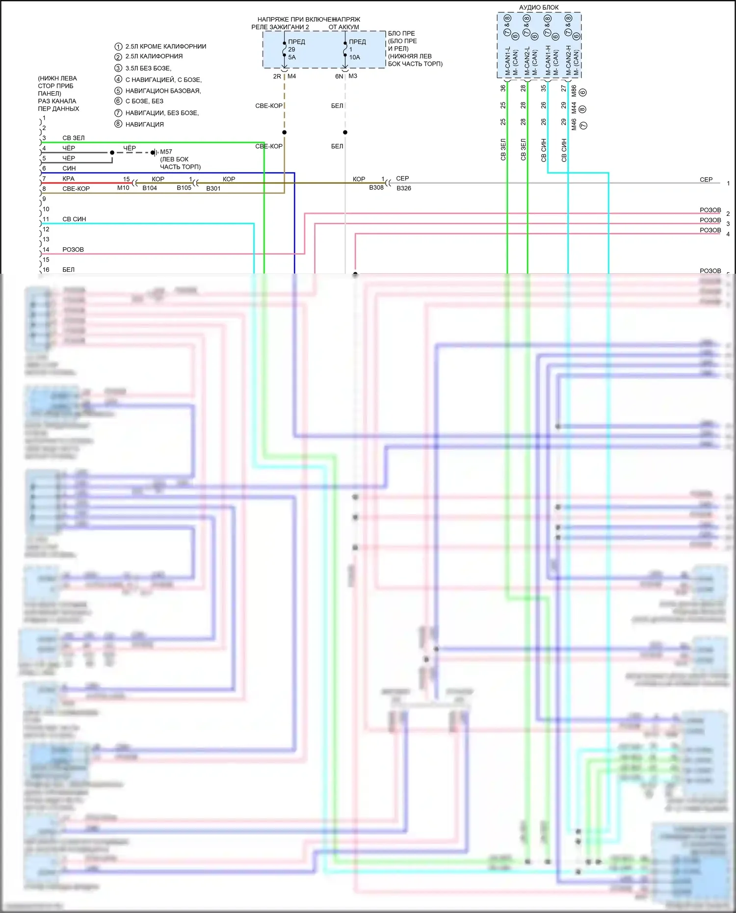 Altima Nissan L33 рестайлинг (2015-2018): Can шина электросхема (1 из 2) 