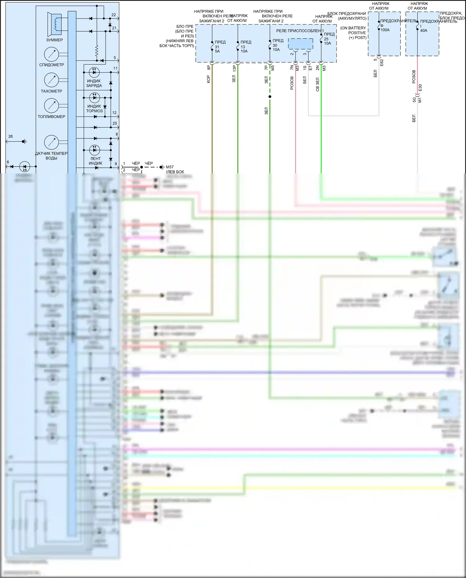 Altima Nissan L33 рестайлинг (2015-2018): Электросхема приборной панели (1 из 2) 