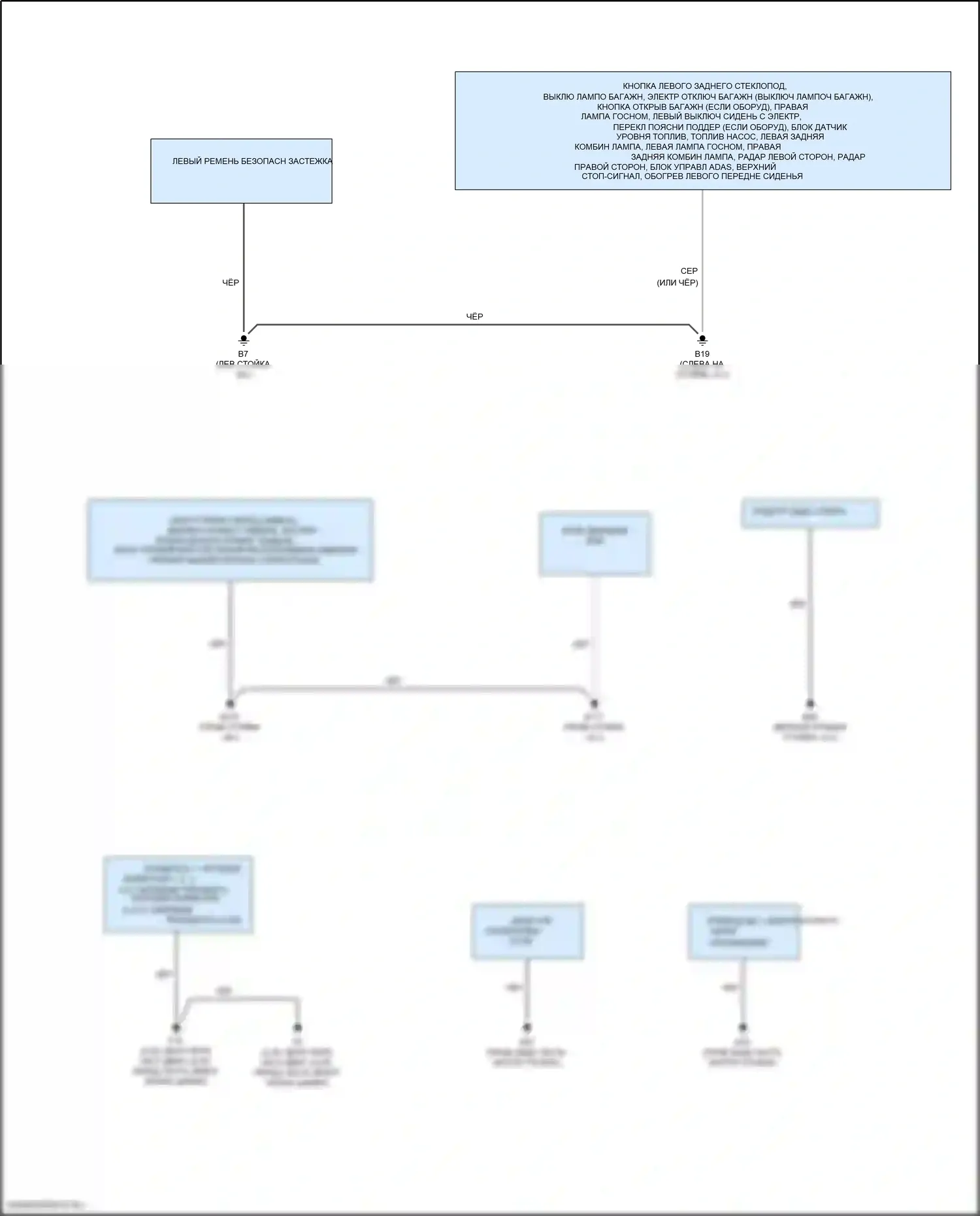 Altima Nissan L33 рестайлинг (2015-2018): Электросхема разводки массы (2 из 2) 