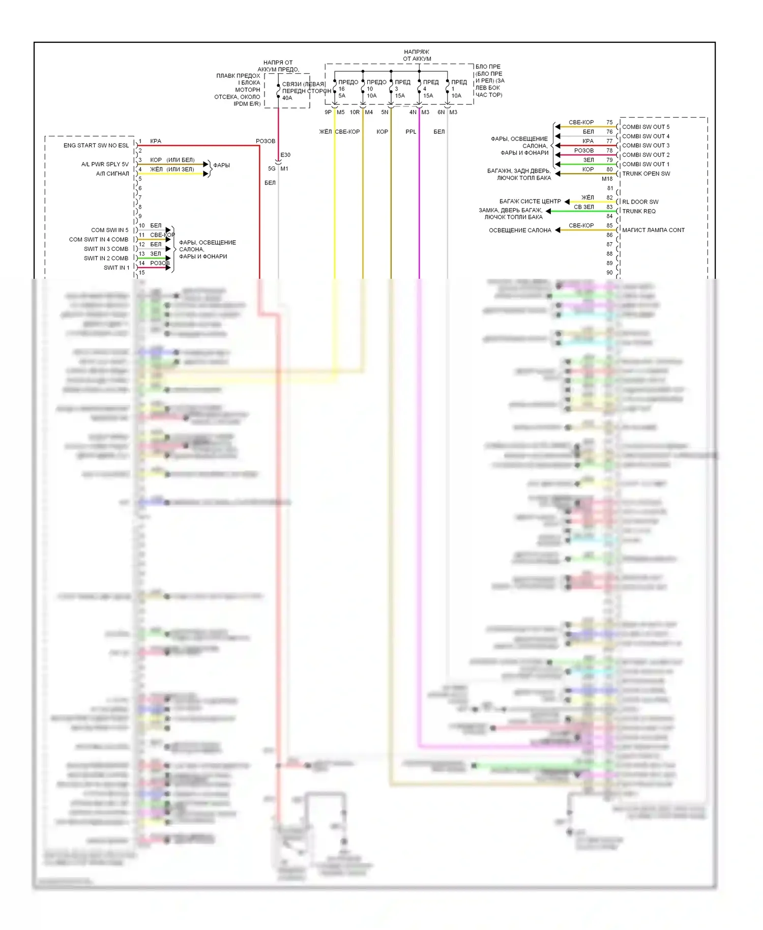 Altima Nissan L33 (2012-2015): Электросхема блоков управления кузовом, седан 