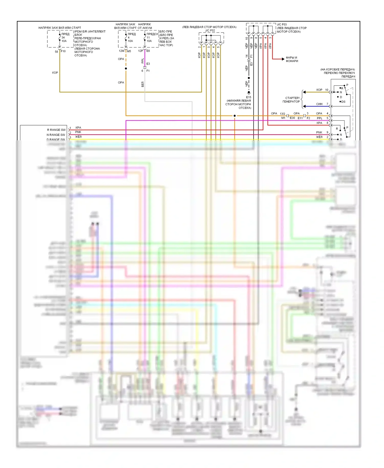 Altima Nissan L33 (2012-2015): Электросхема коробки передач, купе 
