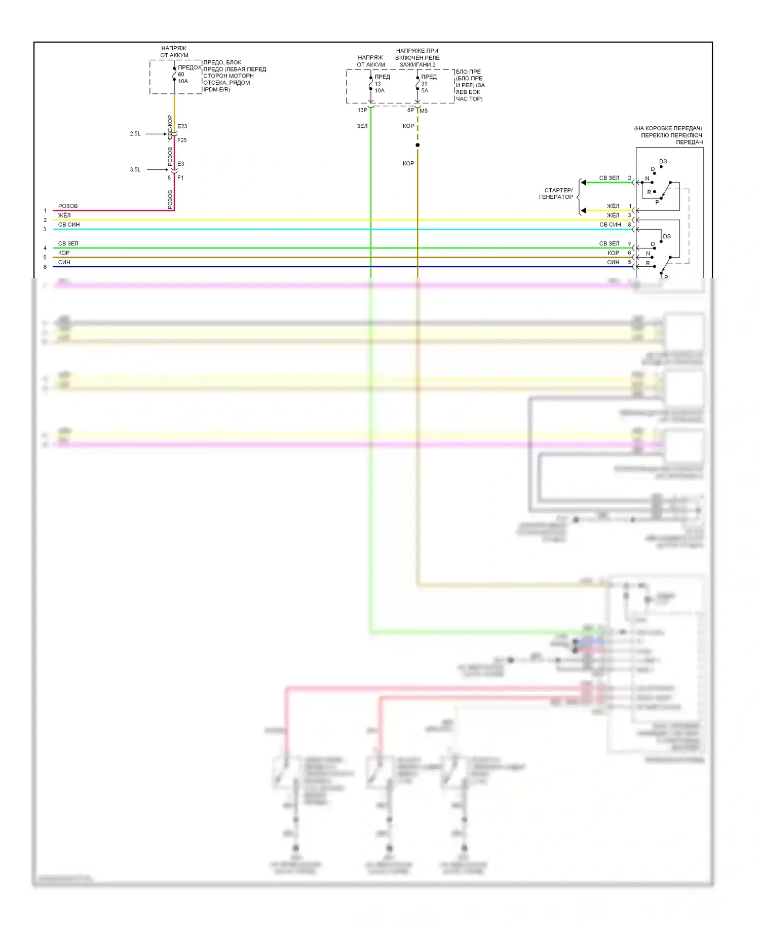 Altima Nissan L33 (2012-2015): Электросхема коробки передач, седан (2 из 2) 