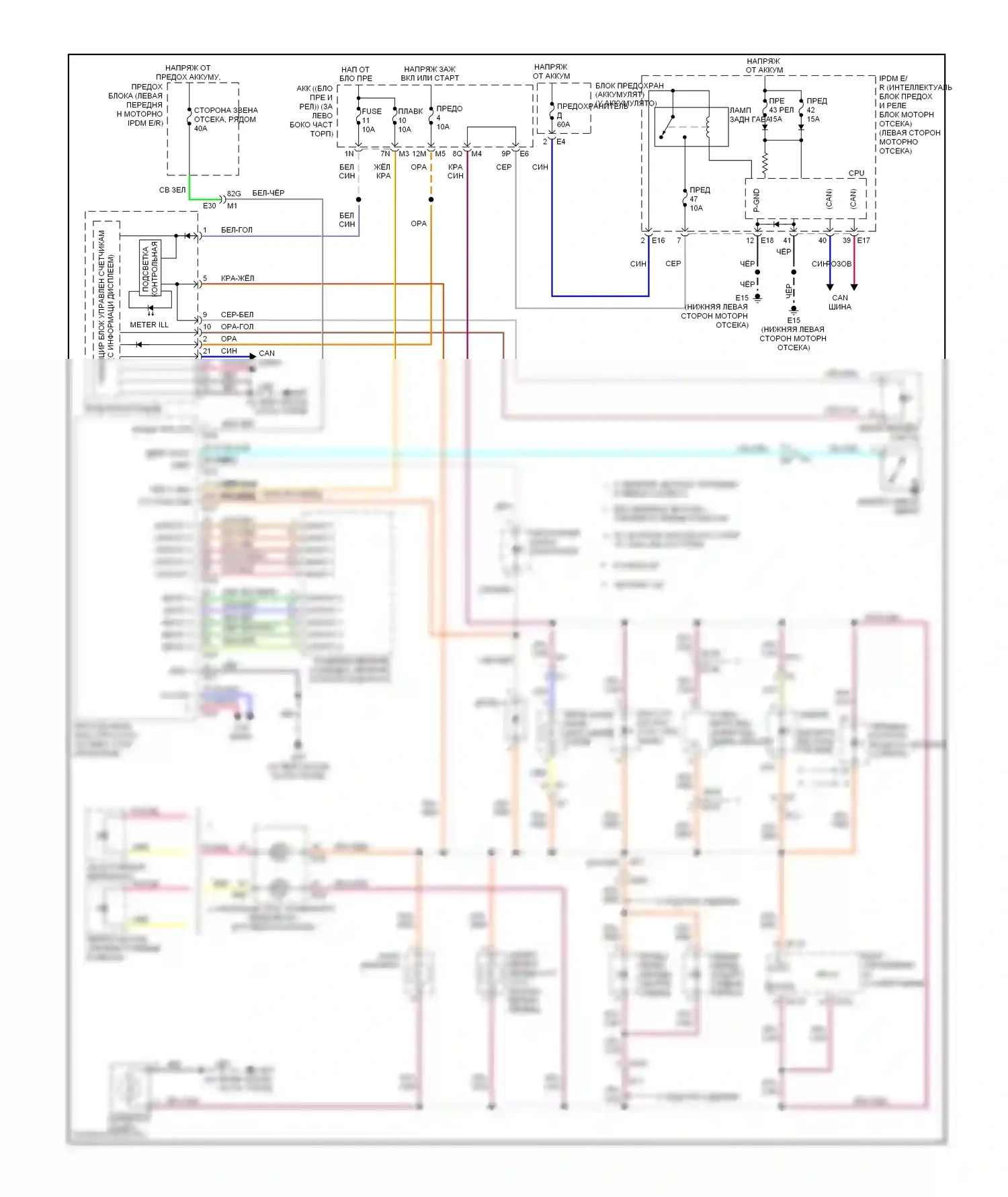 Altima Nissan L33 (2012-2015): Электросхема подсветки приборной панели, купе 