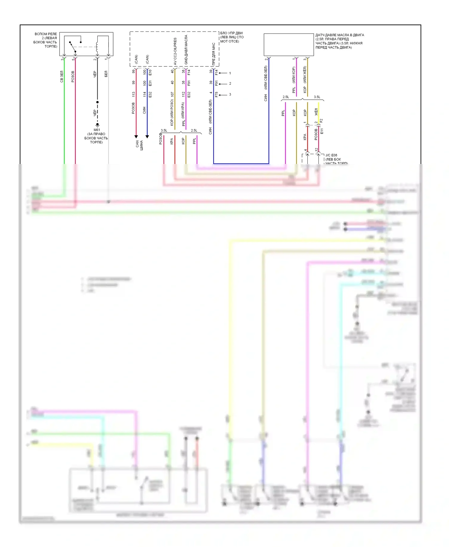 Altima Nissan L33 (2012-2015): Электросхема приборной панели, седан (2 из 2) 