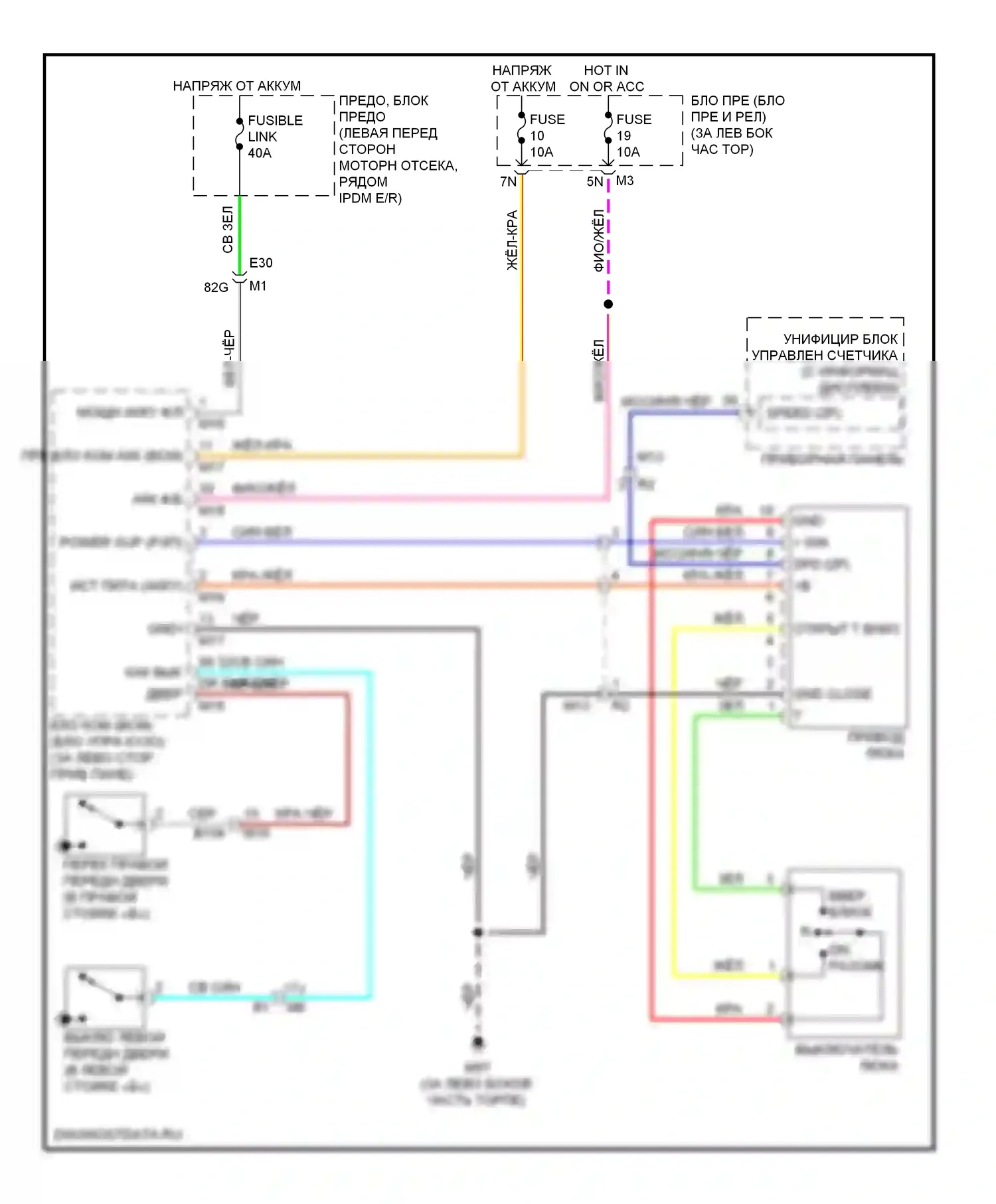 Altima Nissan L33 (2012-2015): Электросхема складной крыши/люка, купе 