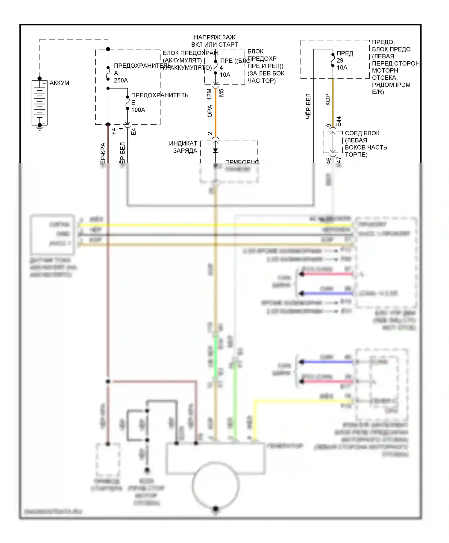 Altima Nissan L33 (2012-2015): Электросхема генератора, купе 
