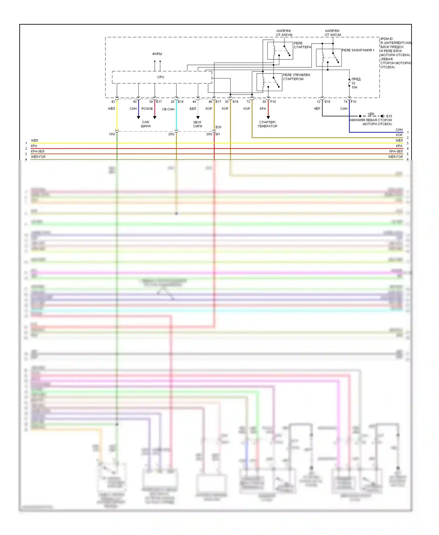 Altima Nissan L33 (2012-2015): Электросхема центрального замка, купе с интеллектуальным ключевым блоком (2 из 4) 