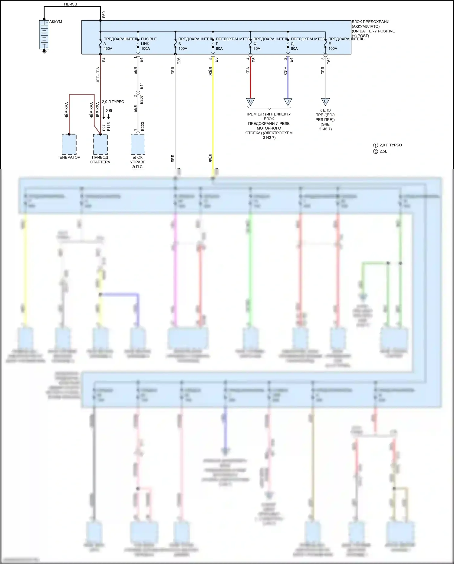 Altima Nissan L34 рестайлинг (2022-2024): Электросхема блока предохранителей реле (1 из 7) 