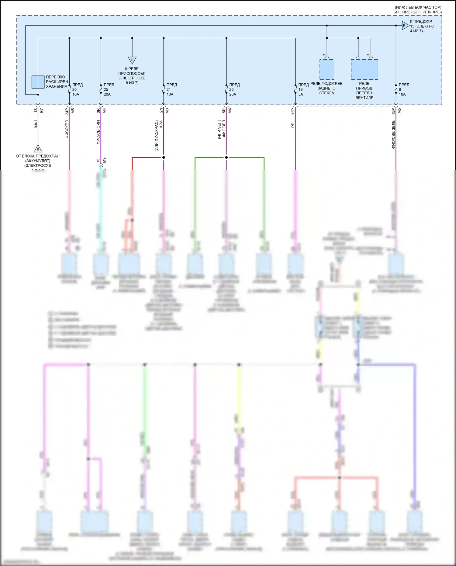 Altima Nissan L34 рестайлинг (2022-2024): Электросхема блока предохранителей реле (2 из 7) 