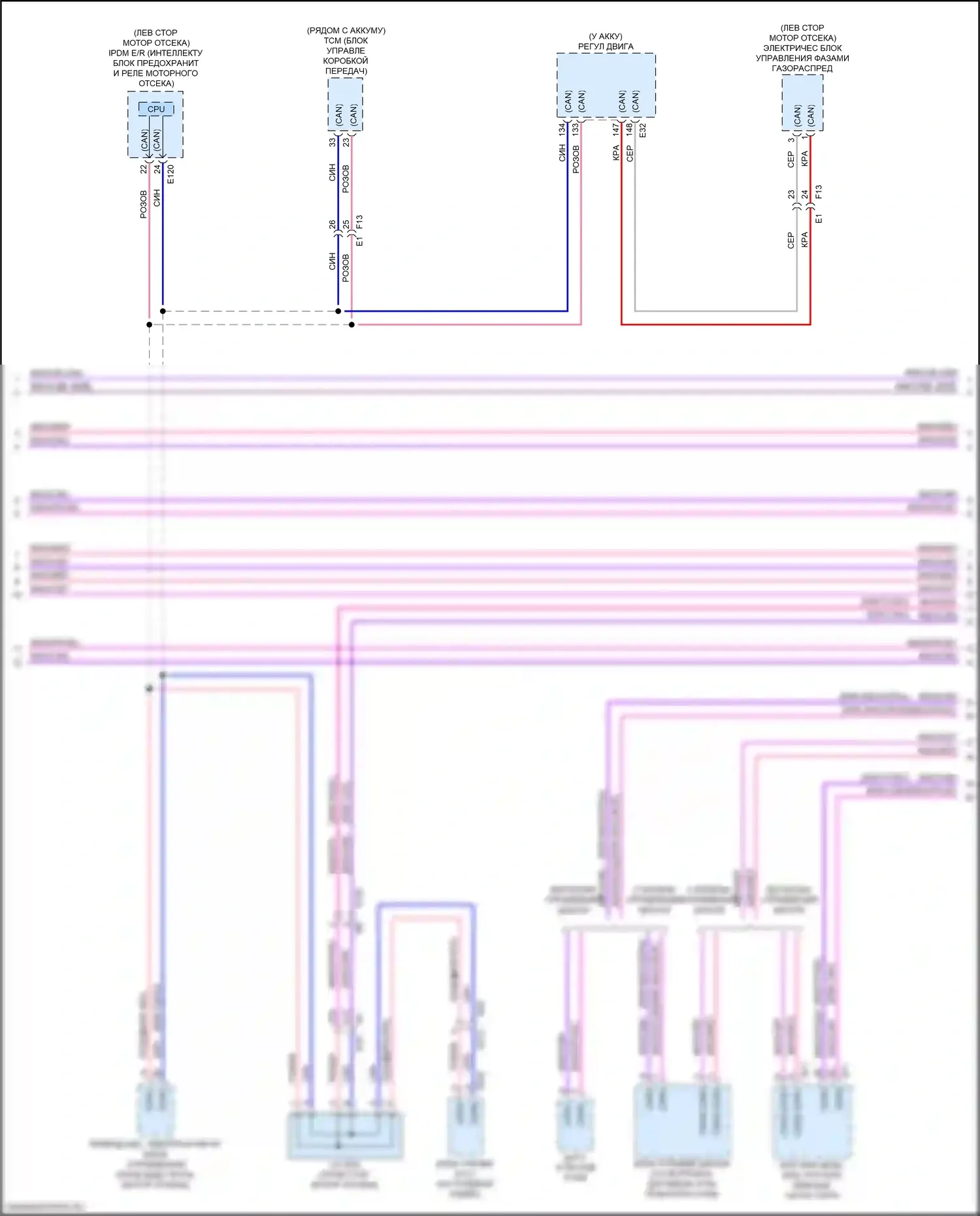 Altima Nissan L34 рестайлинг (2022-2024): Can шина электросхема, без помощи propilot (3 из 4) 
