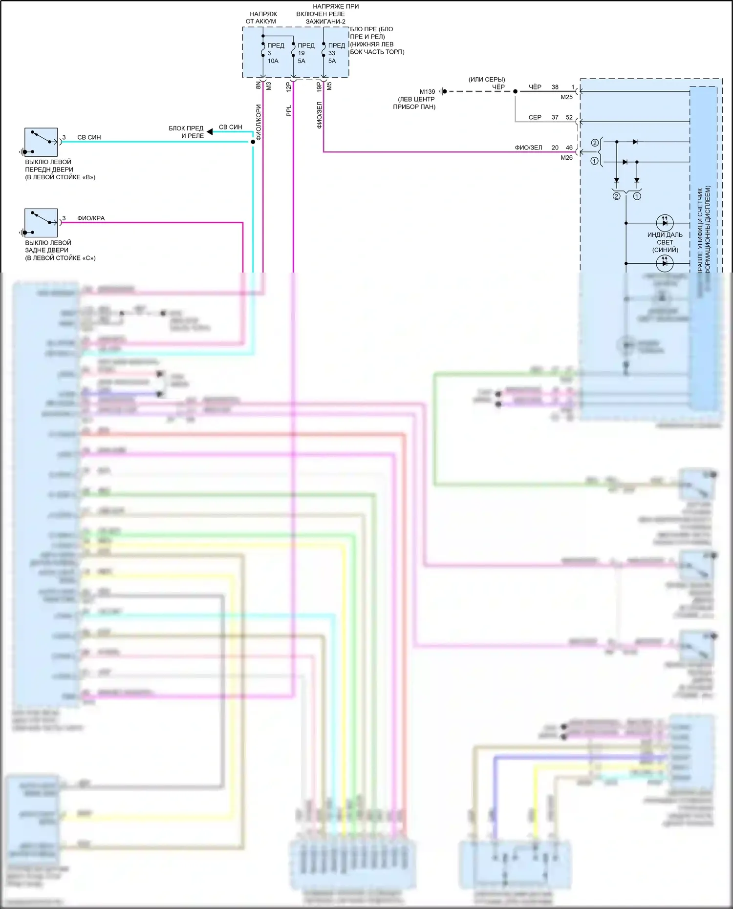 Altima Nissan L34 рестайлинг (2022-2024): Электросхема фар (1 из 2) 