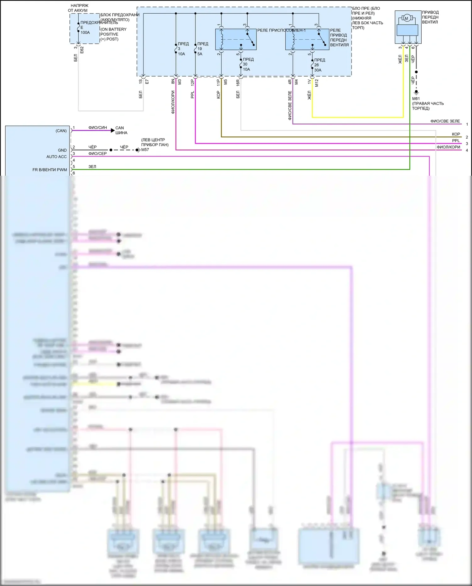 Altima Nissan L34 рестайлинг (2022-2024): Электросхема ручного кондиционера (1 из 3) 