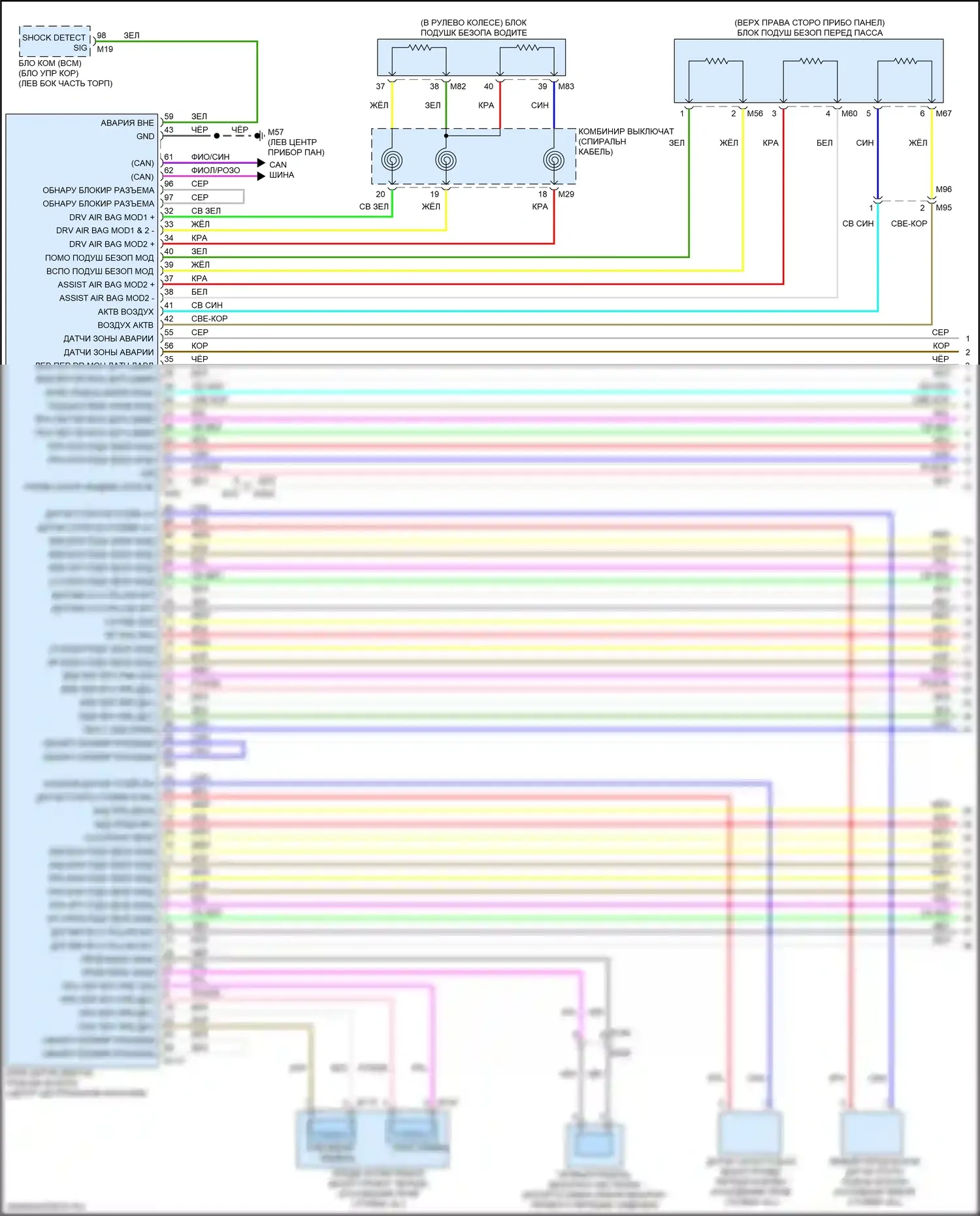 Altima Nissan L34 рестайлинг (2022-2024): Электросхема подушек безопасности (1 из 4) 