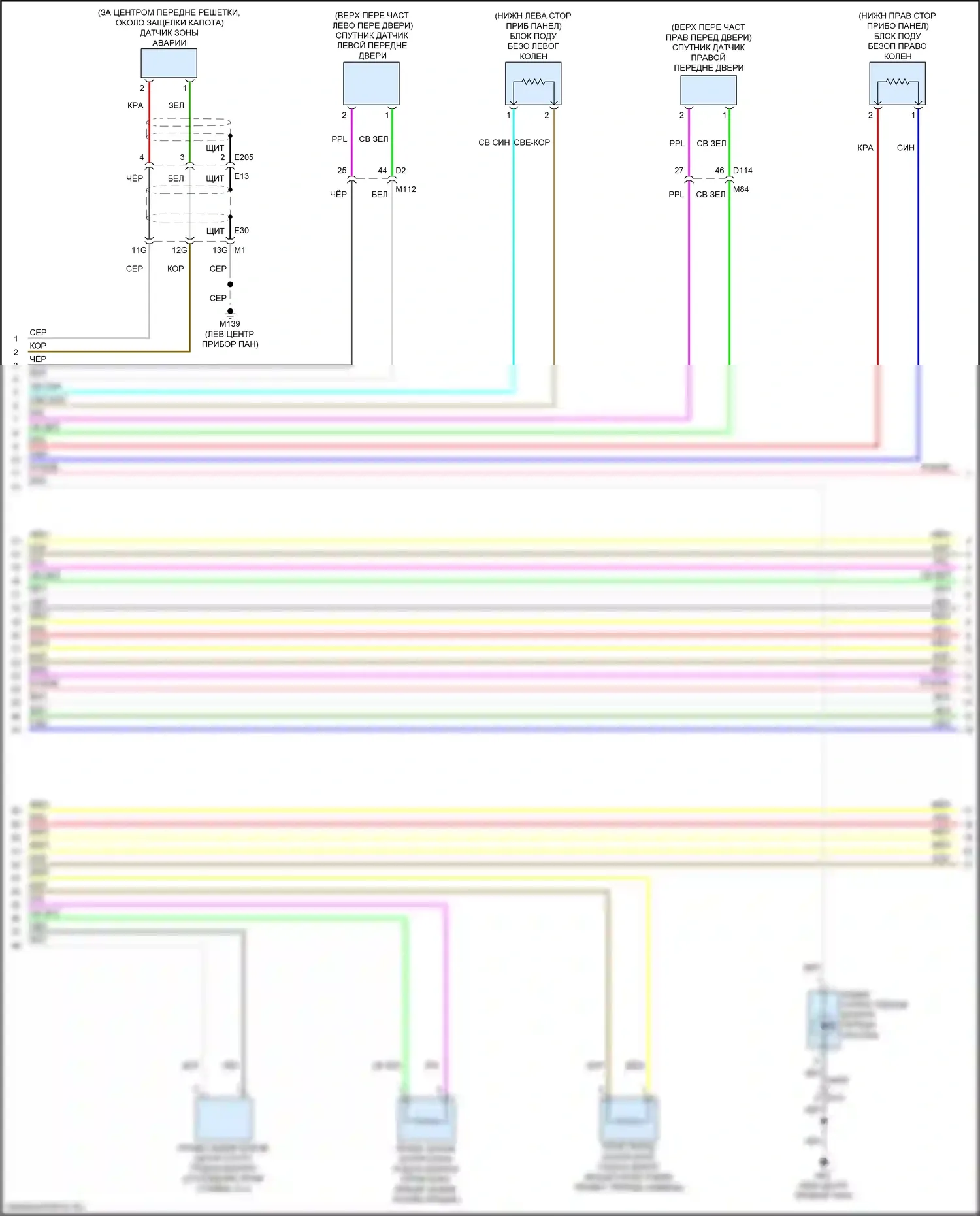 Altima Nissan L34 рестайлинг (2022-2024): Электросхема подушек безопасности (2 из 4) 