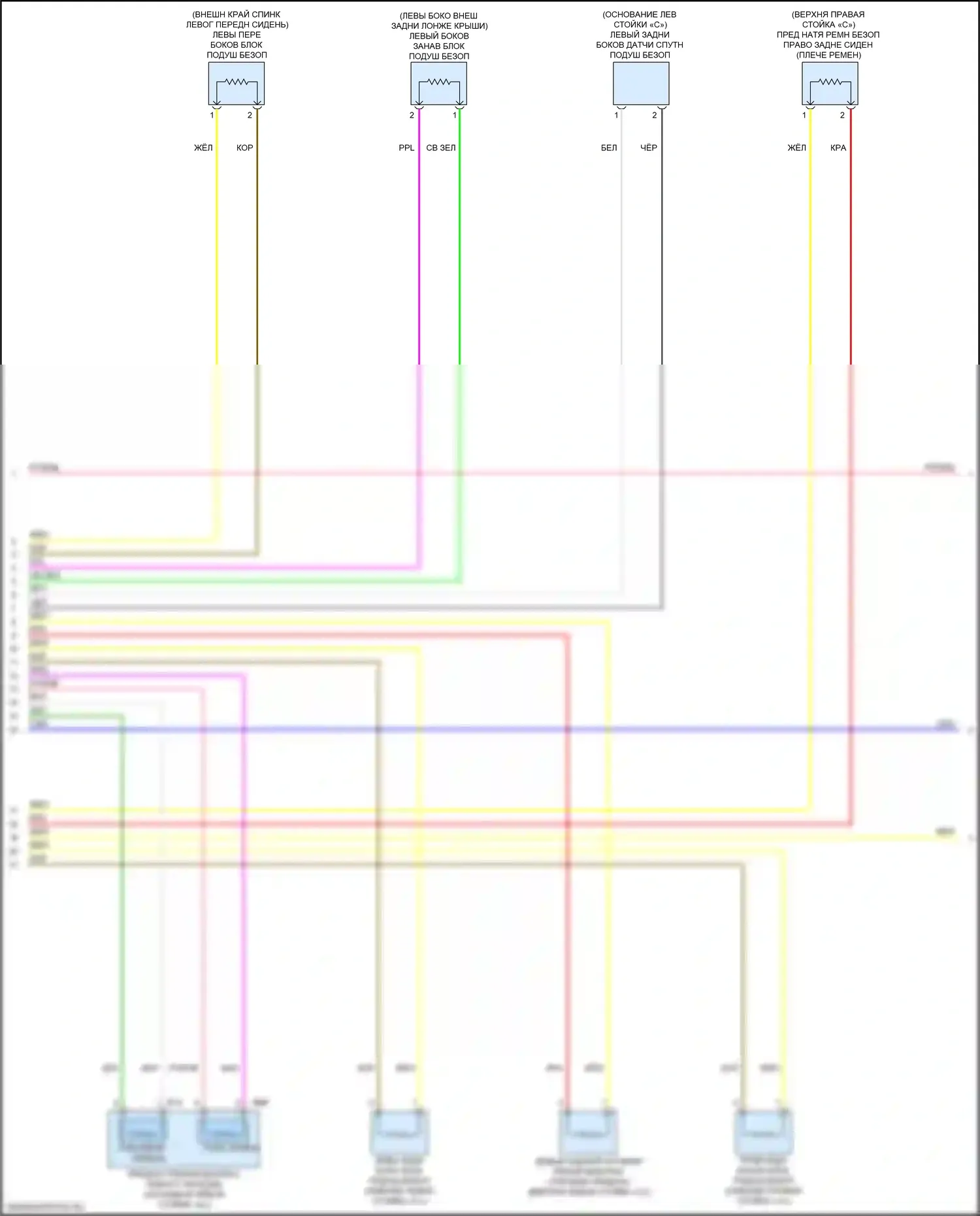 Altima Nissan L34 рестайлинг (2022-2024): Электросхема подушек безопасности (3 из 4) 