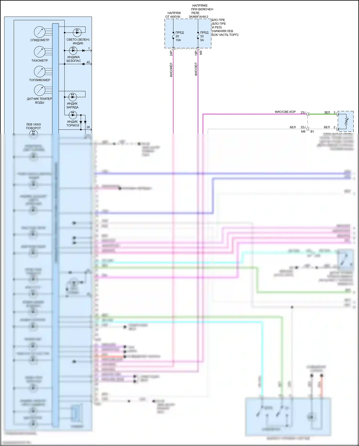 Altima Nissan L34 рестайлинг (2022-2024): Электросхема приборной панели, поздний выпуск (1 из 3) 