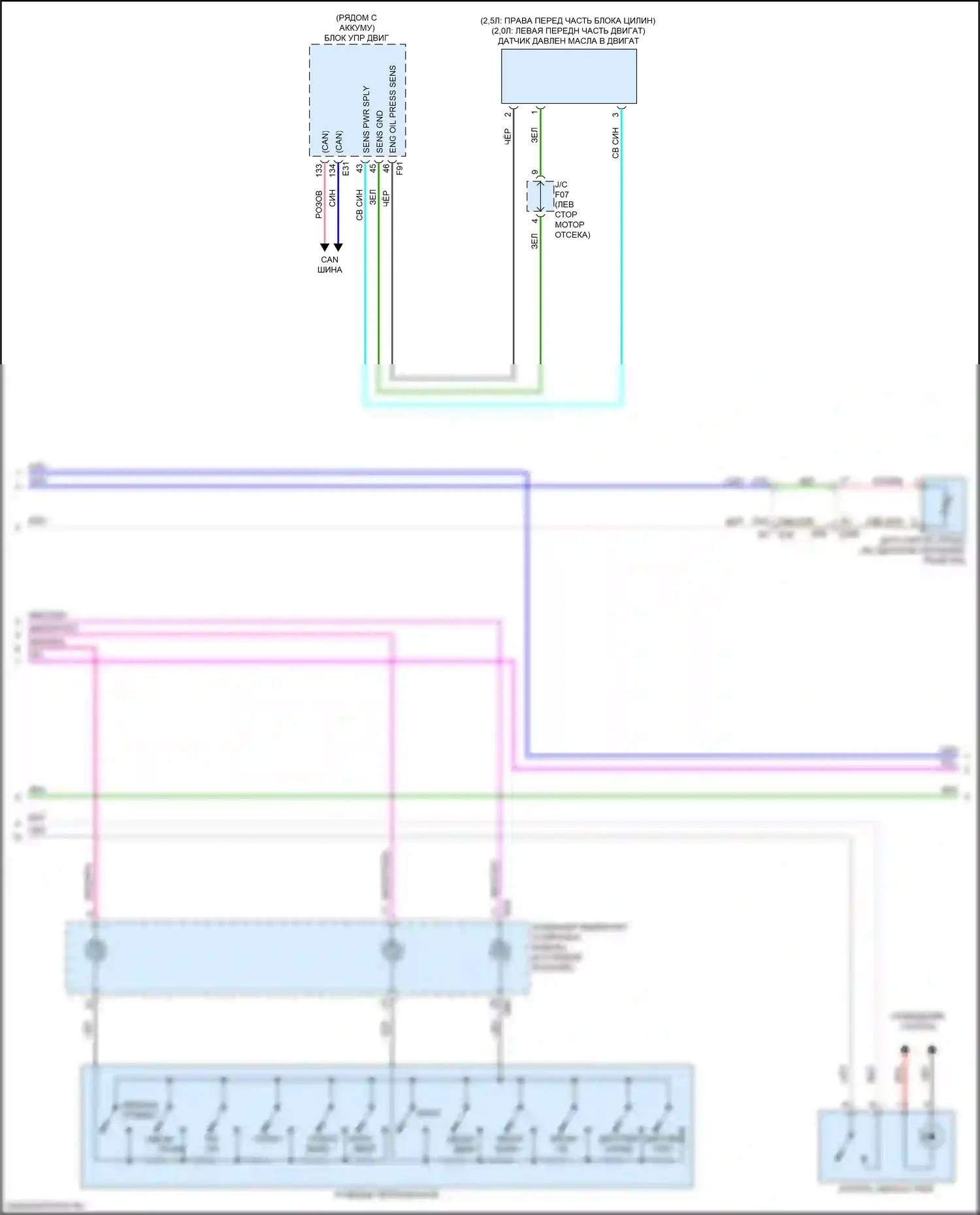 Altima Nissan L34 рестайлинг (2022-2024): Электросхема приборной панели, поздний выпуск (2 из 3) 