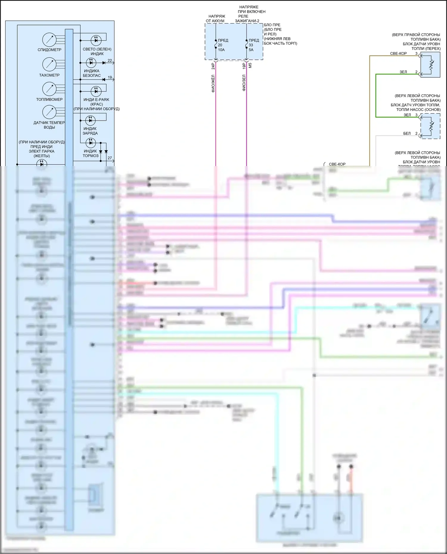 Altima Nissan L34 рестайлинг (2022-2024): Электросхема приборной панели, ранний выпуск (1 из 3) 