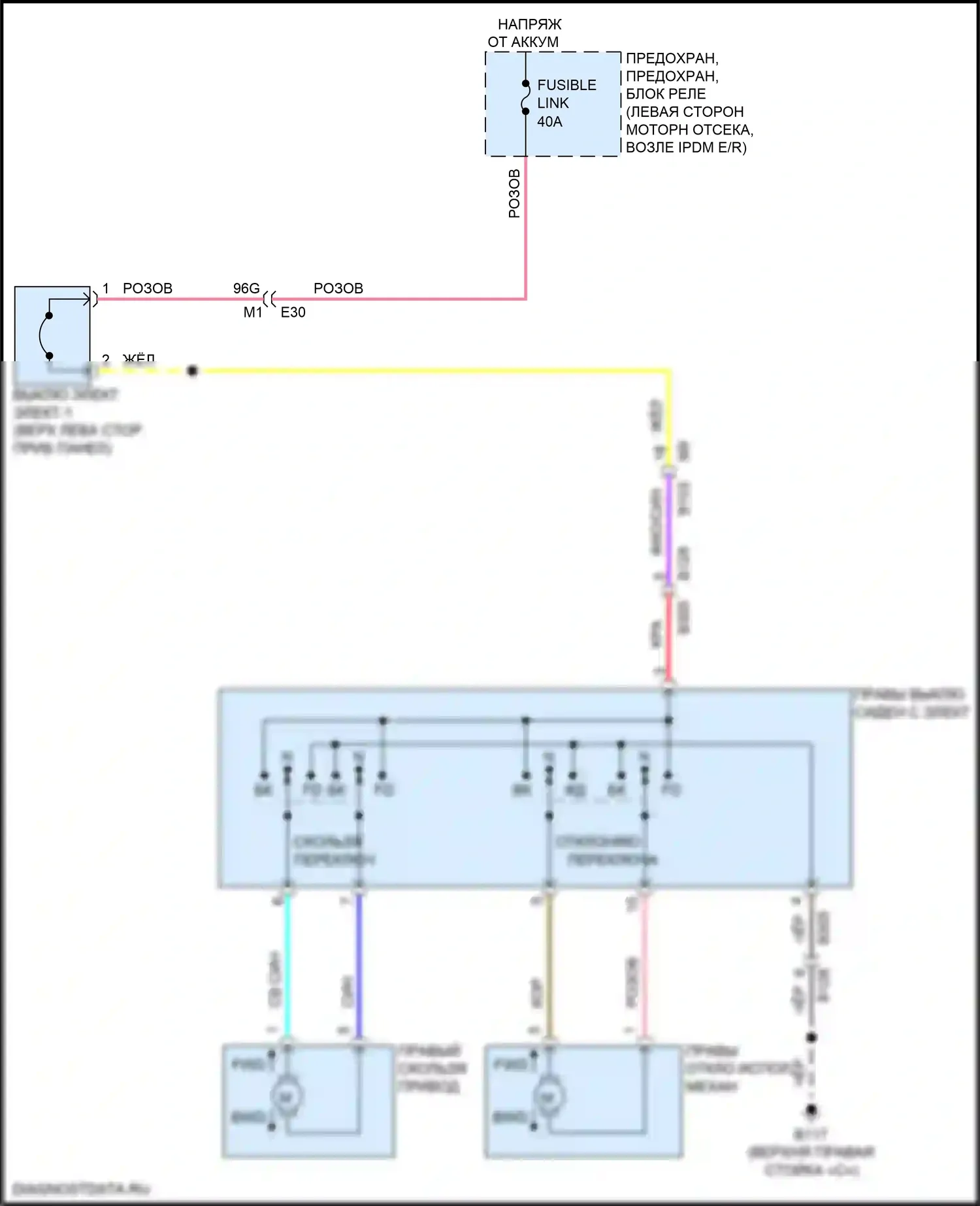 Altima Nissan L34 рестайлинг (2022-2024): Электросхема сиденья питания для пассажиров 
