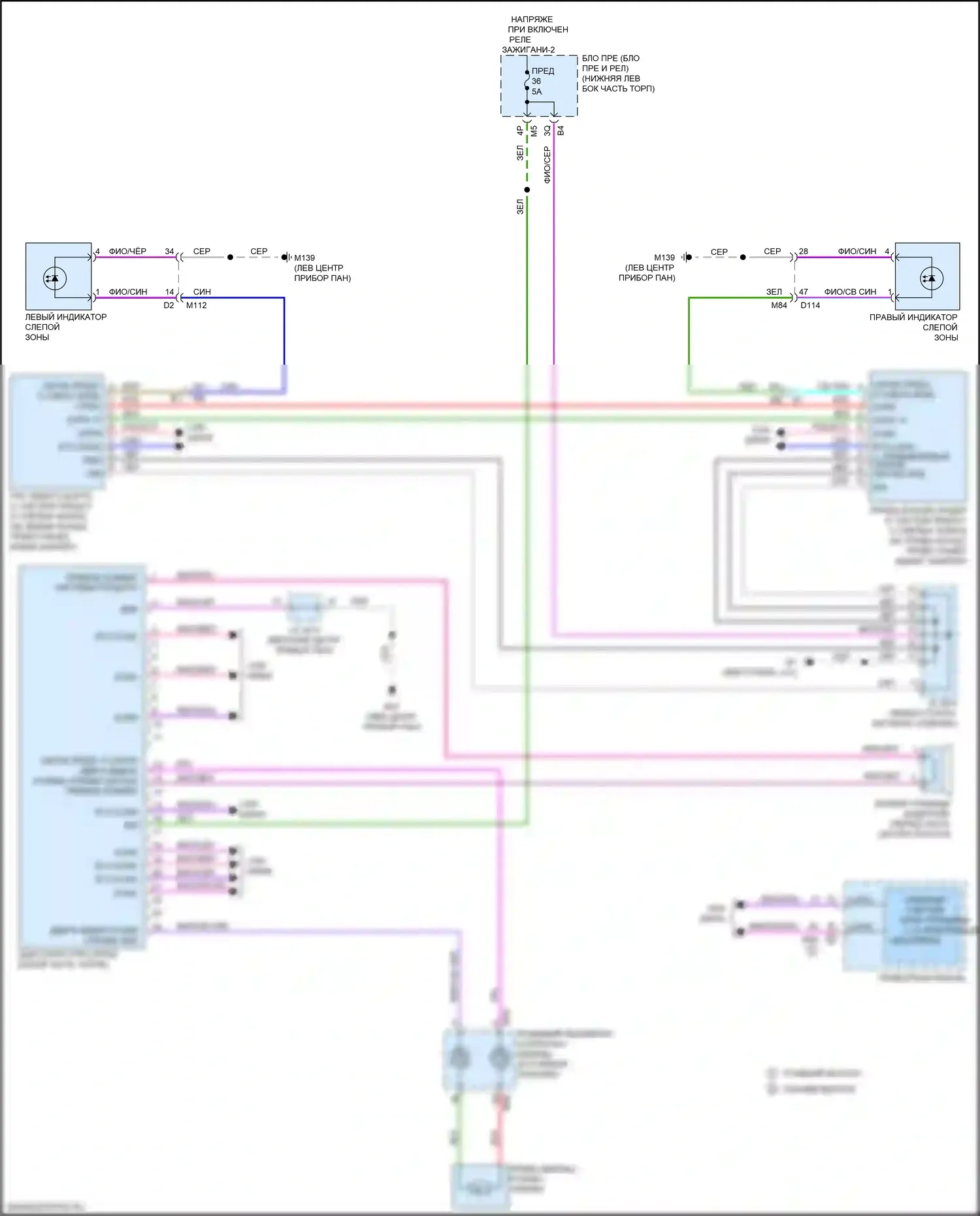 Altima Nissan L34 рестайлинг (2022-2024): Электросхема системы помощи водителю, без помощи водителя 