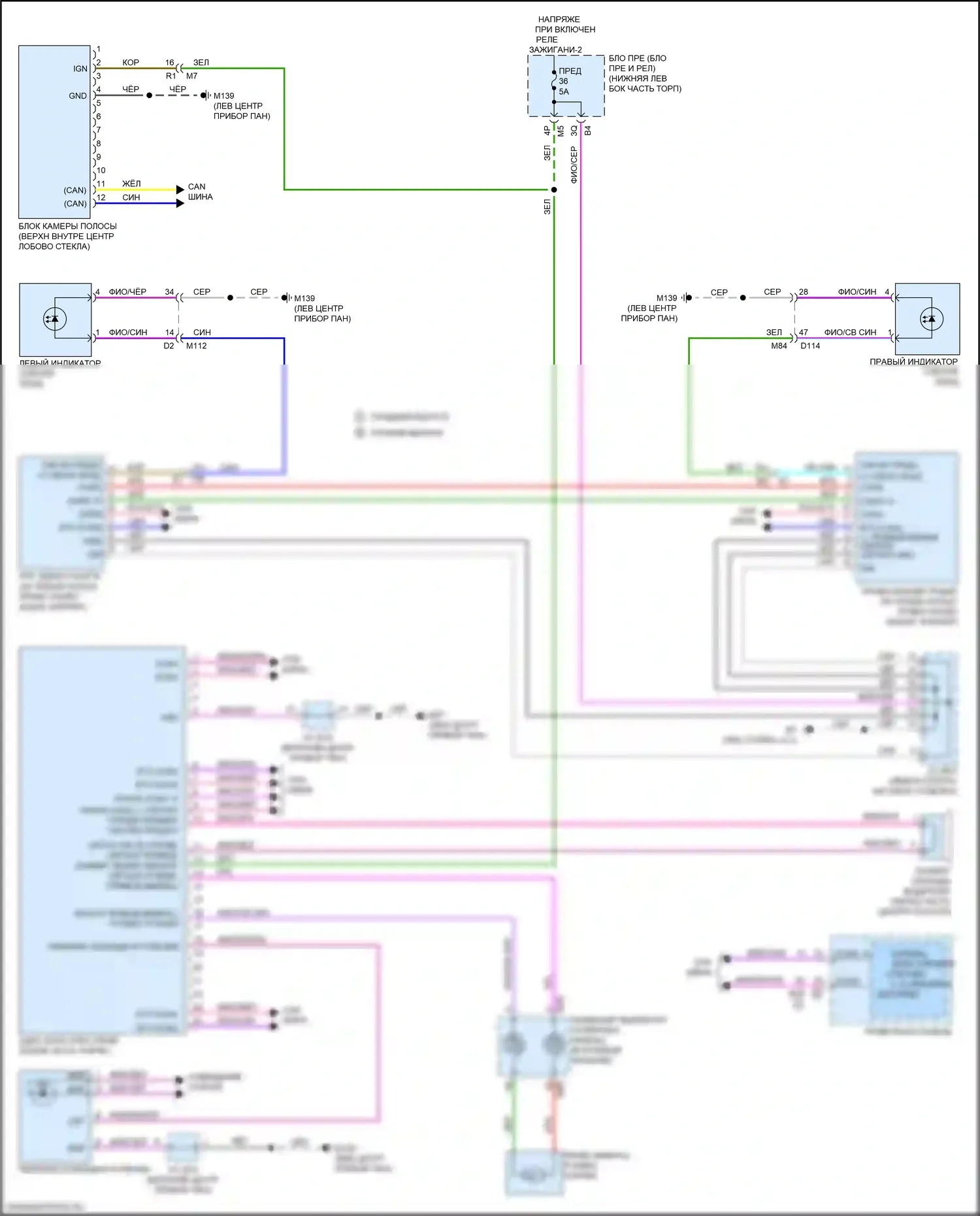 Altima Nissan L34 рестайлинг (2022-2024): Электросхема системы помощи водителю, с помощью propilot assist 