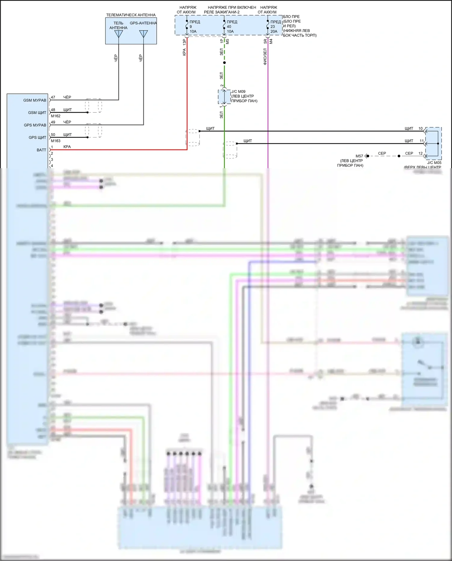 Altima Nissan L34 рестайлинг (2022-2024): Электросхема телематики 