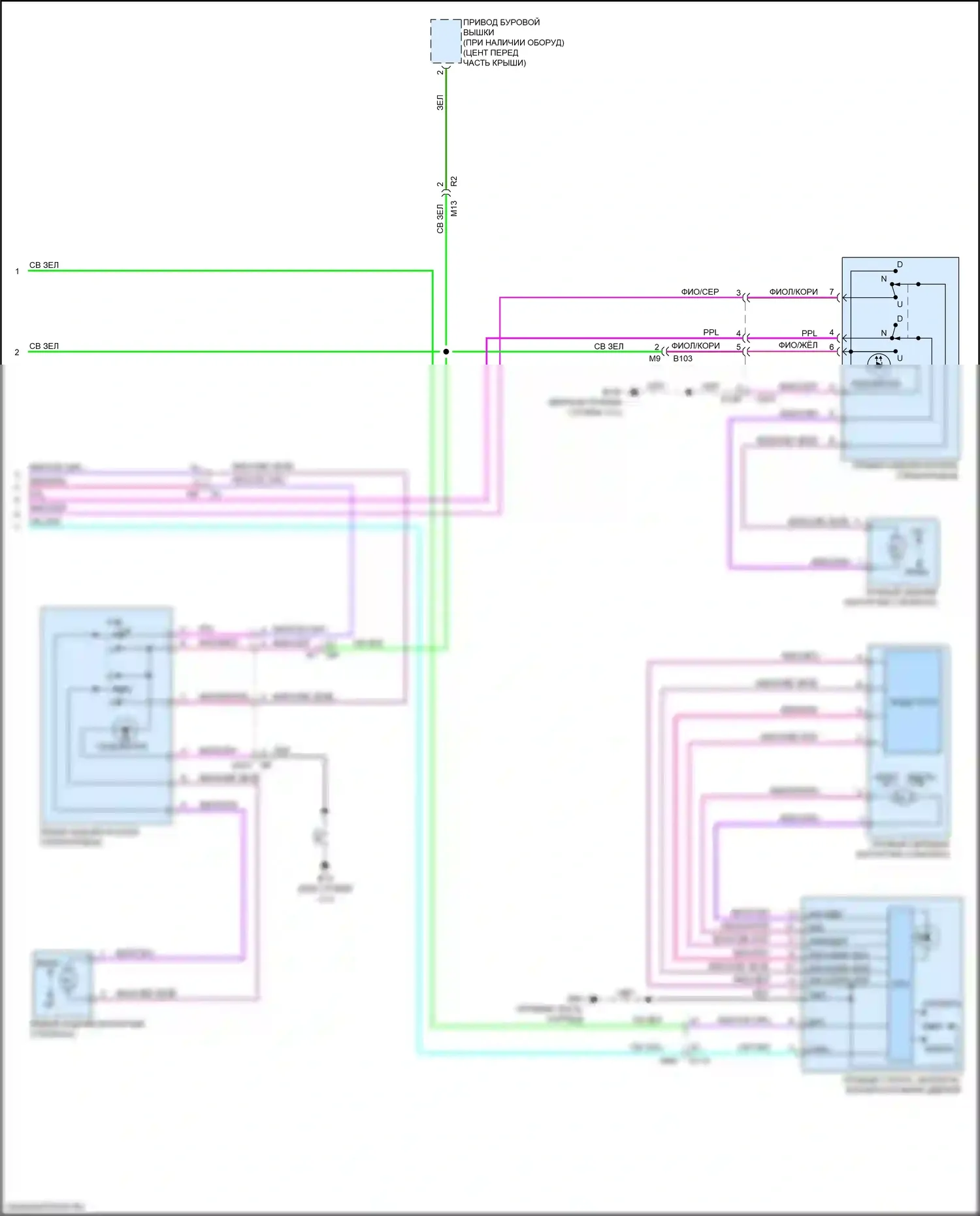 Altima Nissan L34 рестайлинг (2022-2024): Электросхема стеклоподъемников с левой и правой передней системой защиты от защемления (2 из 2) 