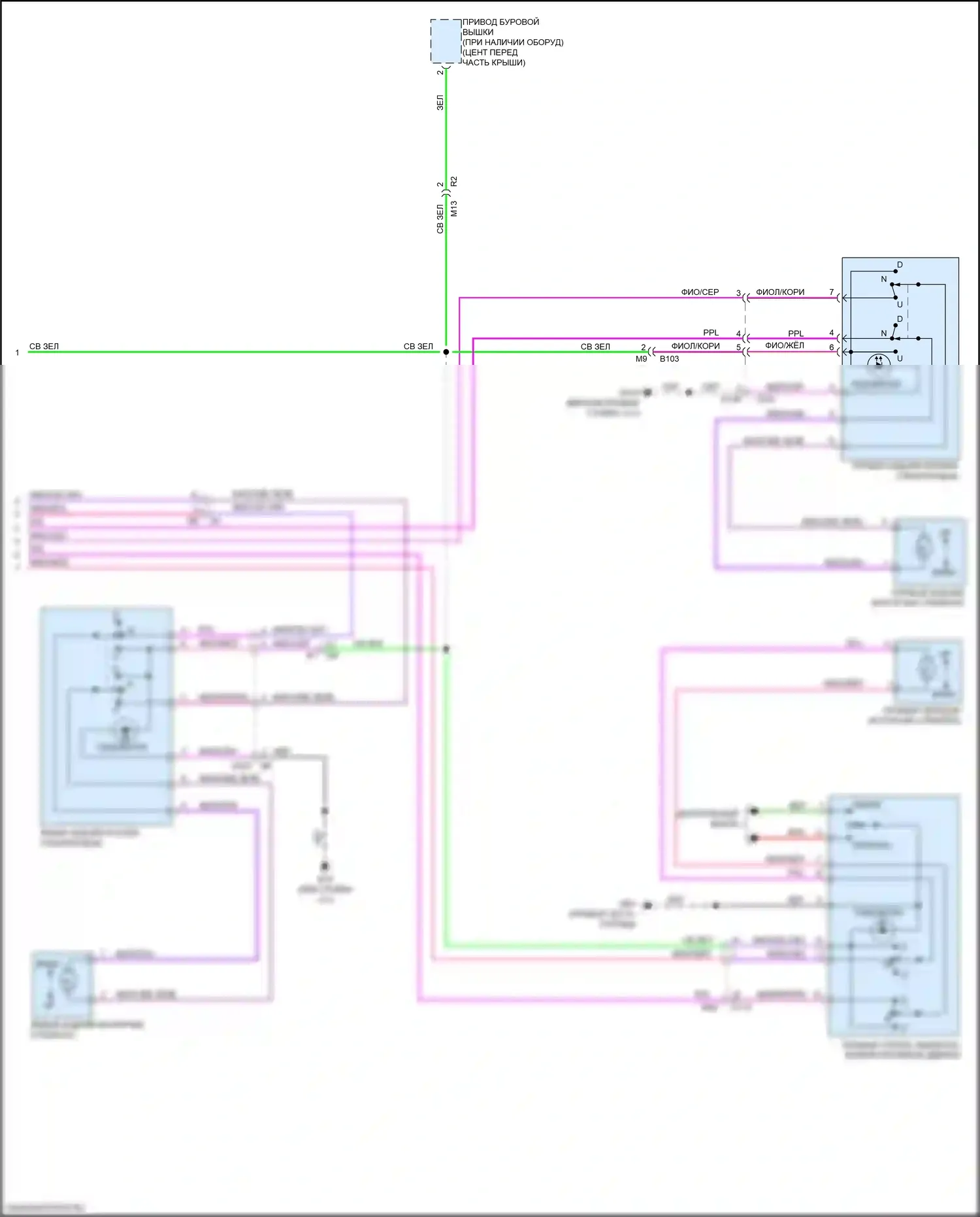 Altima Nissan L34 рестайлинг (2022-2024): Электросхема стеклоподъемников, с левой передней системой защиты от защемления (2 из 2) 