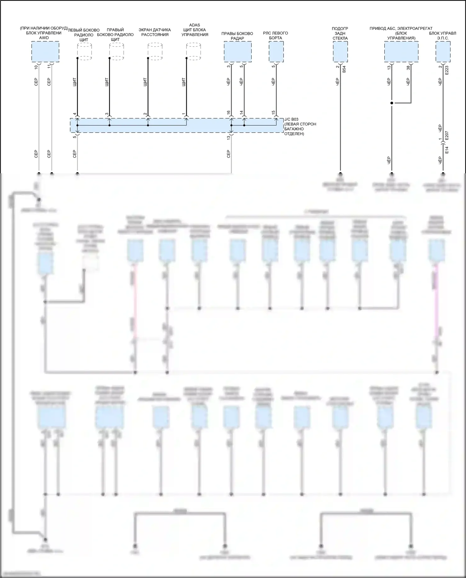Altima Nissan L34 рестайлинг (2022-2024): Электросхема точек подключения масс (1 из 5) 
