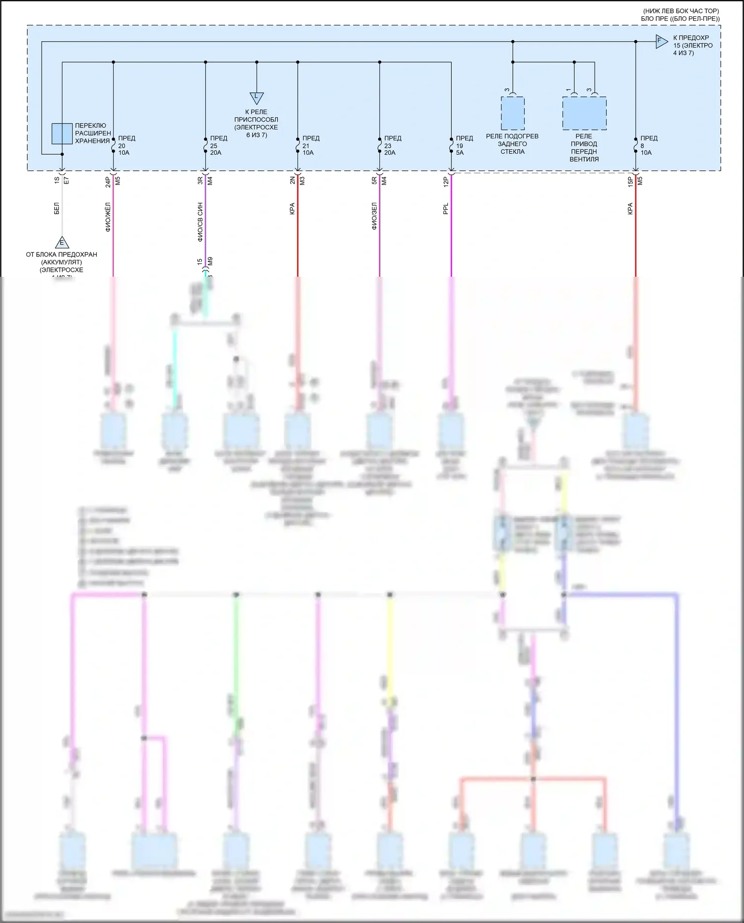 Altima Nissan L34 (2018-2024): Электросхема блока предохранителей реле (2 из 7) 
