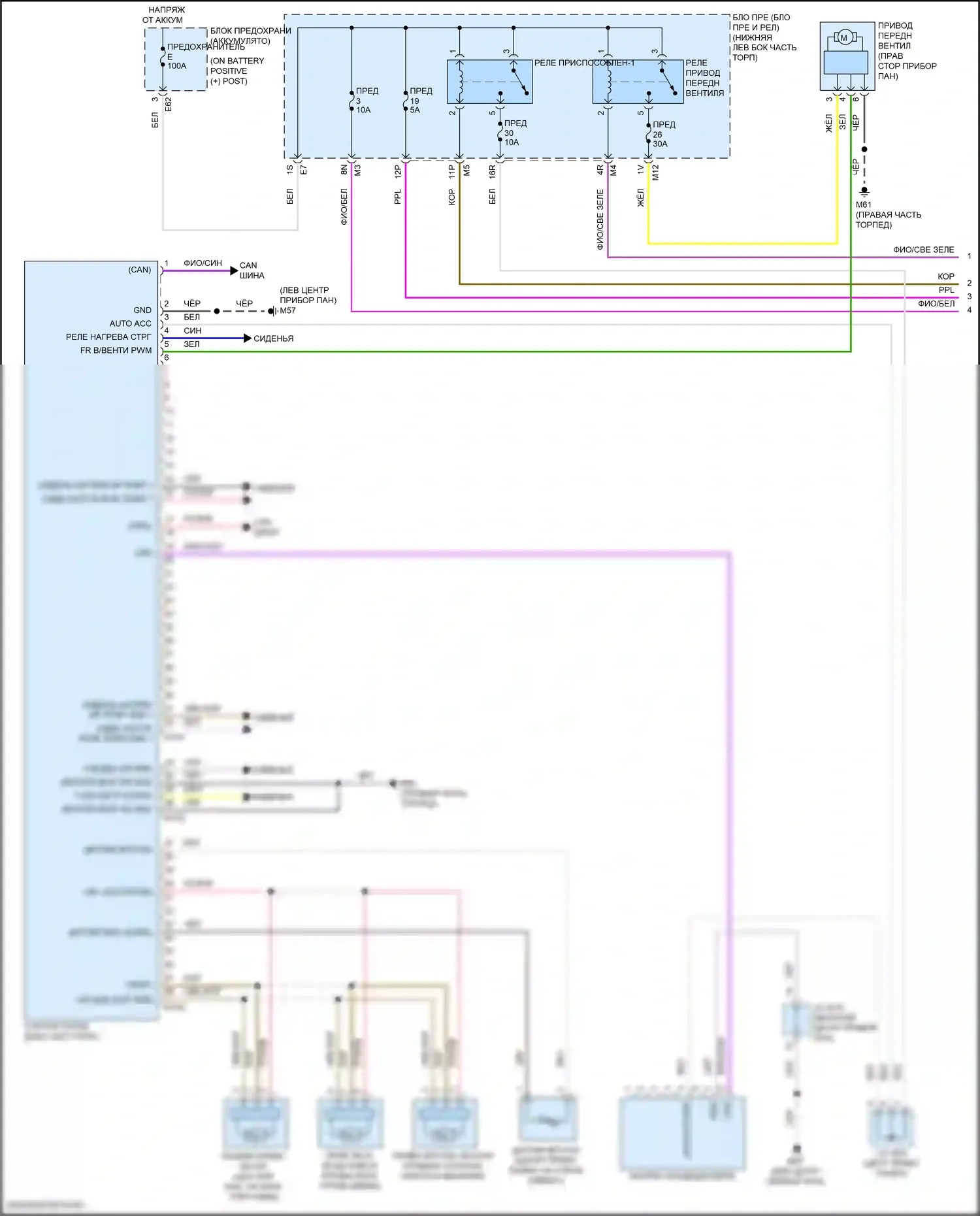 Altima Nissan L34 (2018-2024): Электросхема ручного кондиционера (1 из 3) 