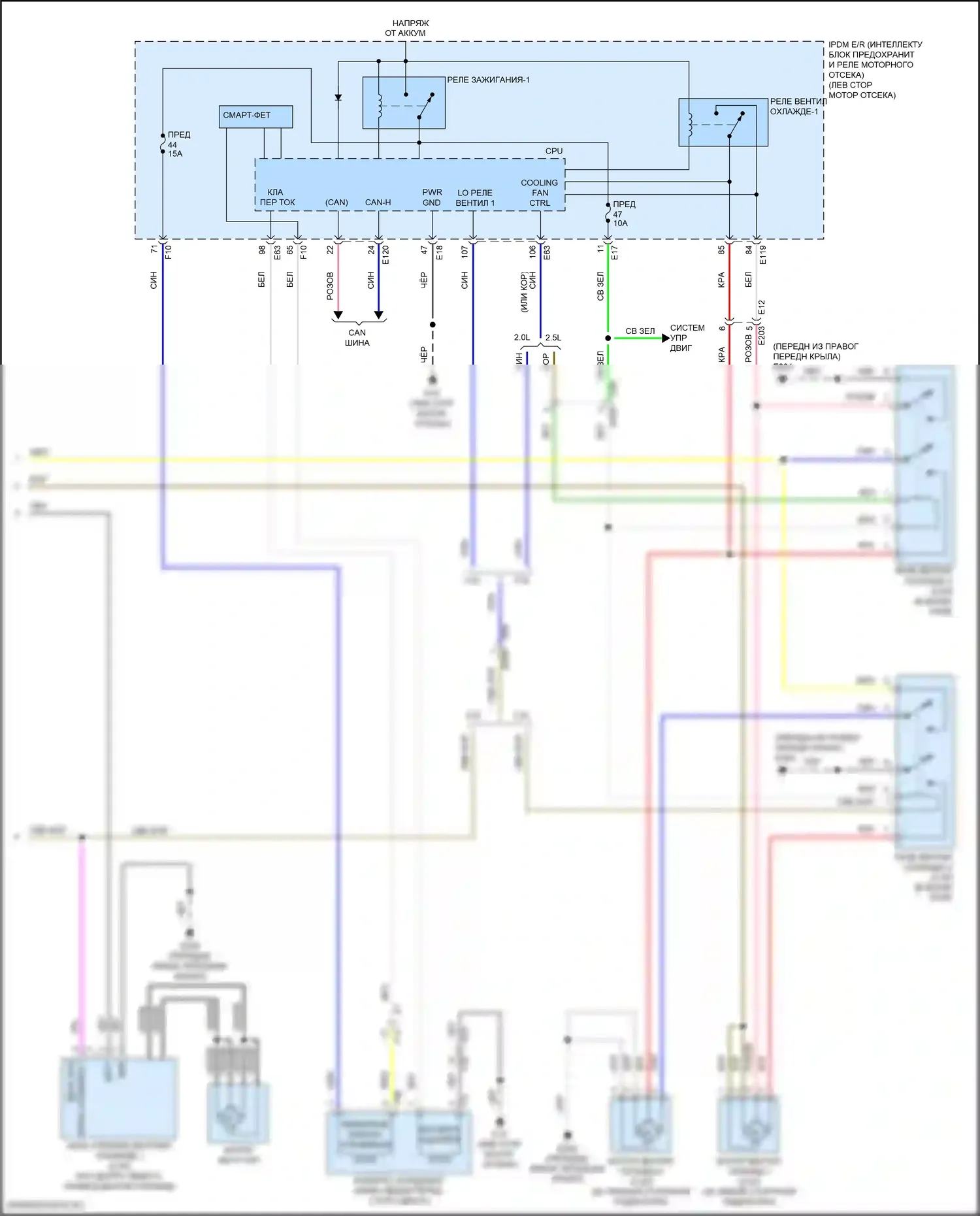 Altima Nissan L34 (2018-2024): Электросхема ручного кондиционера (3 из 3) 