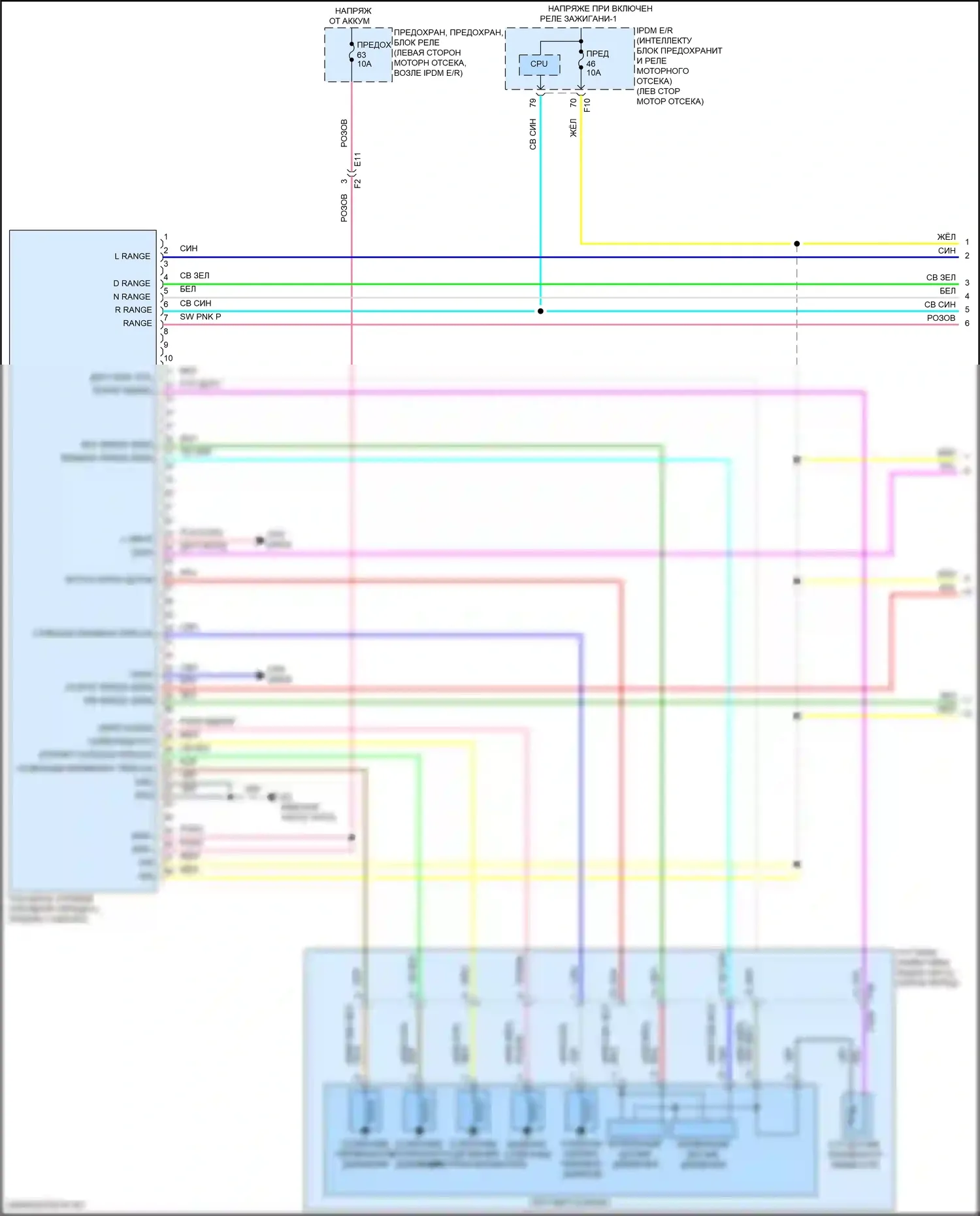 Altima Nissan L34 (2018-2024): Электросхема автоматической коробки передач (1 из 2) 