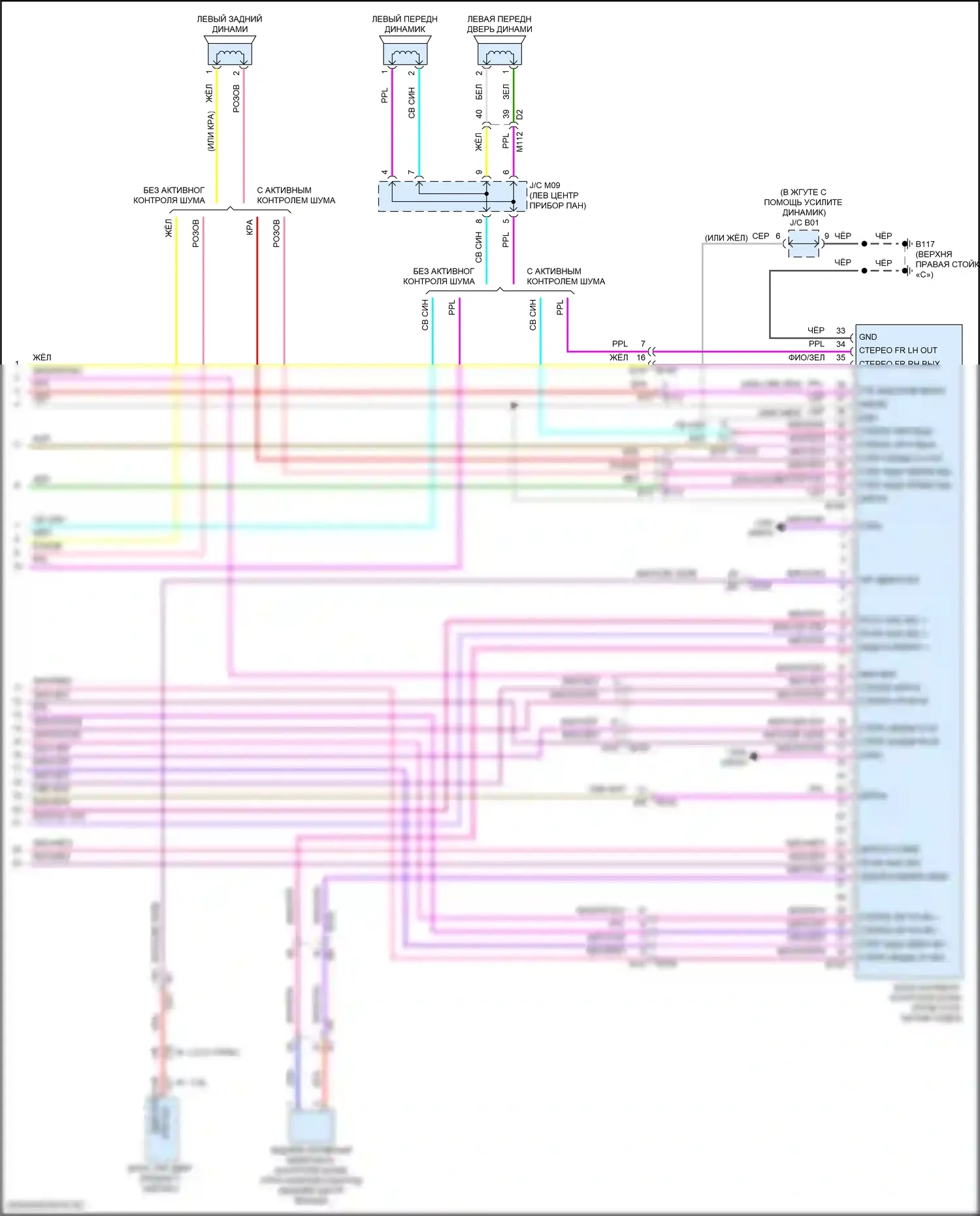 Altima Nissan L34 (2018-2024): Электросхема магнитолы, без bose, с 8-дюймовым цветным дисплеем (5 из 5) 