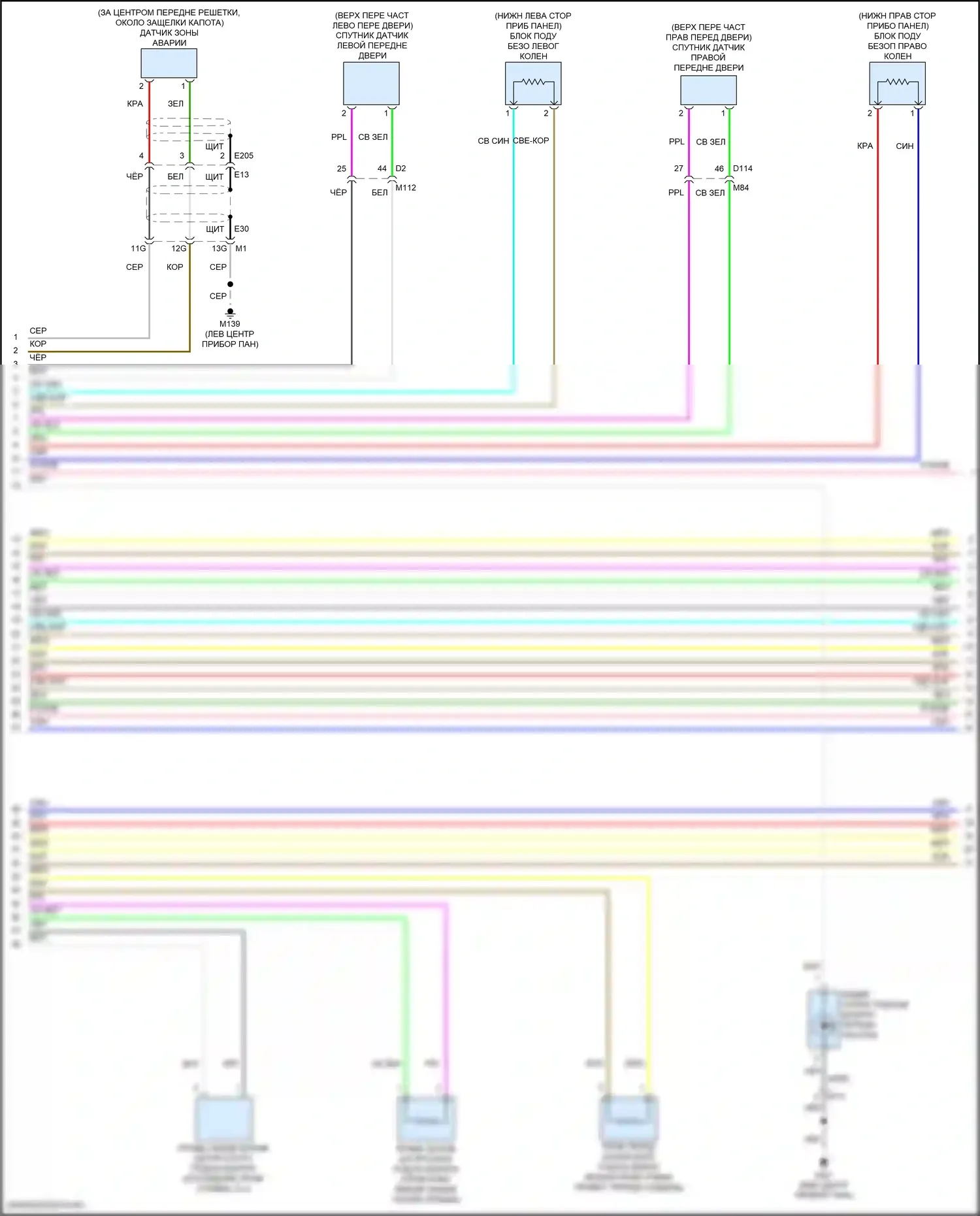Altima Nissan L34 (2018-2024): Электросхема подушек безопасности (2 из 4) 