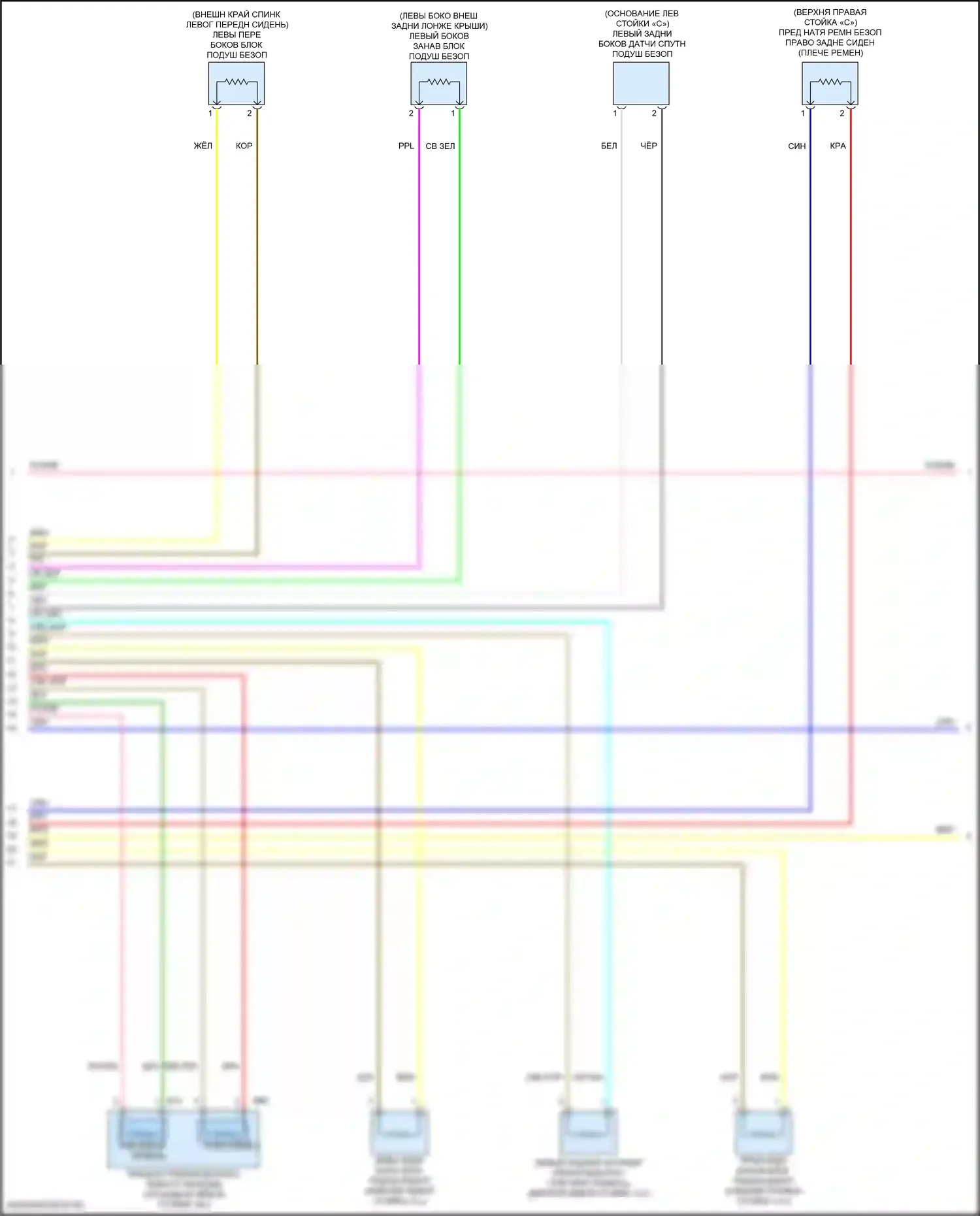 Altima Nissan L34 (2018-2024): Электросхема подушек безопасности (3 из 4) 