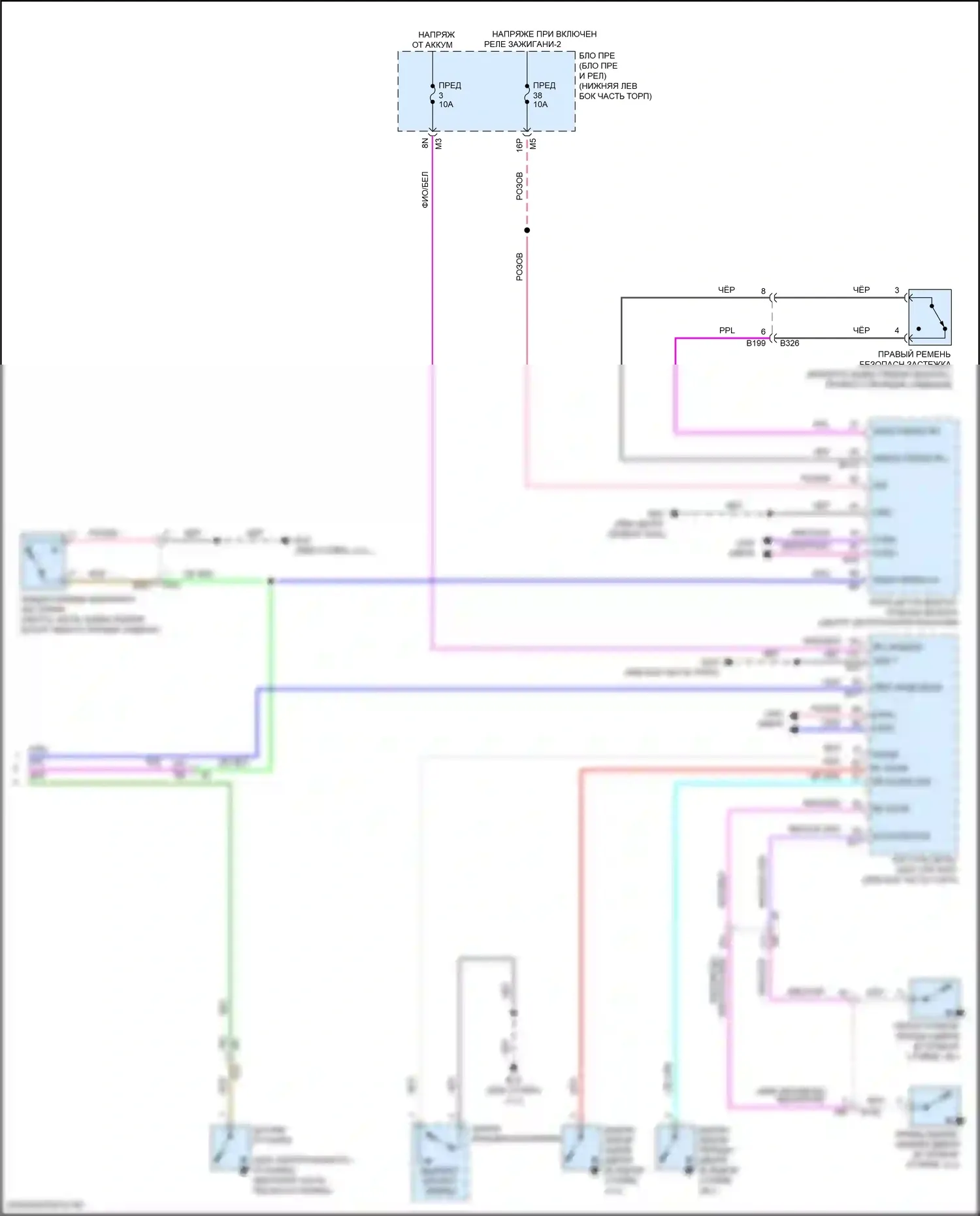 Altima Nissan L34 (2018-2024): Электросхема приборной панели, ранний выпуск (3 из 3) 