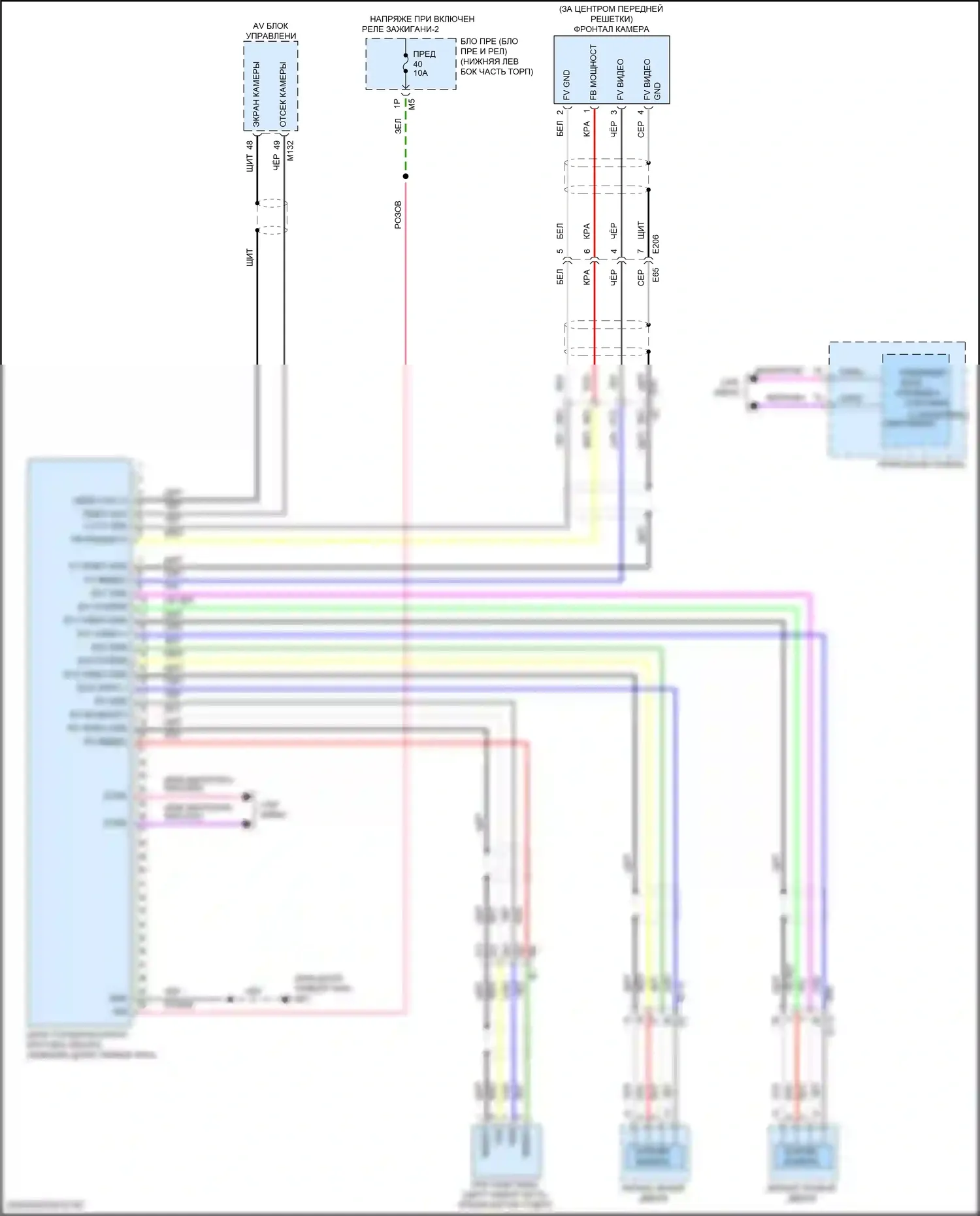 Altima Nissan L34 (2018-2024): Электросхема камеры кругового обзора 